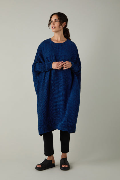 Silk Pleated Tunic Dress