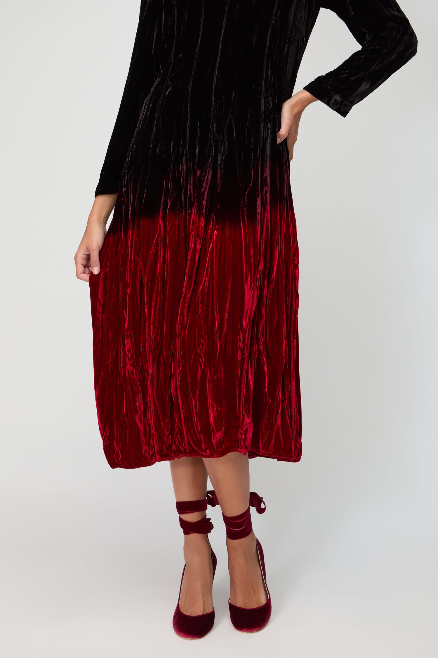 Silk Velvet Ombre Dress