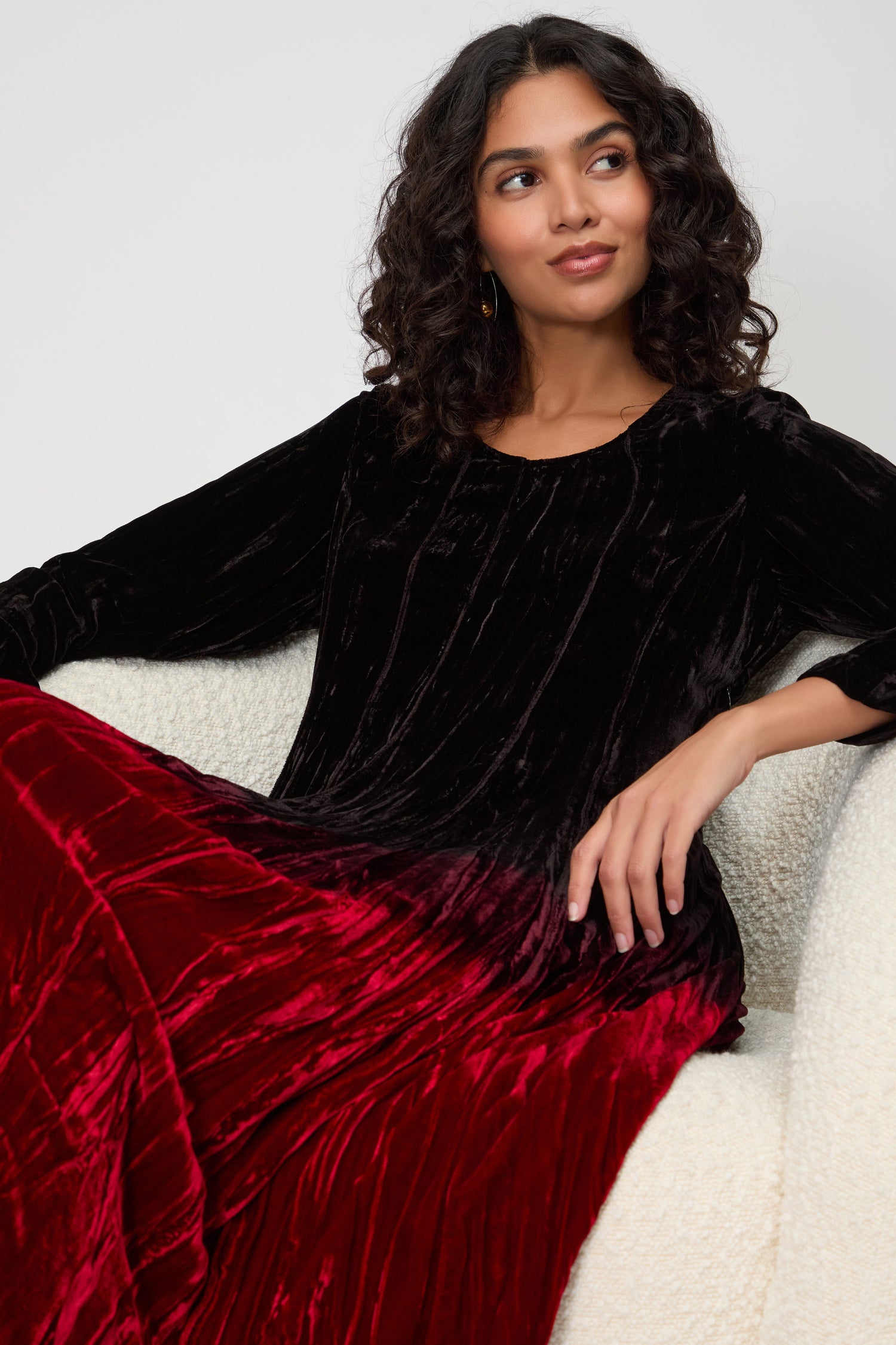 Silk Velvet Ombre Dress