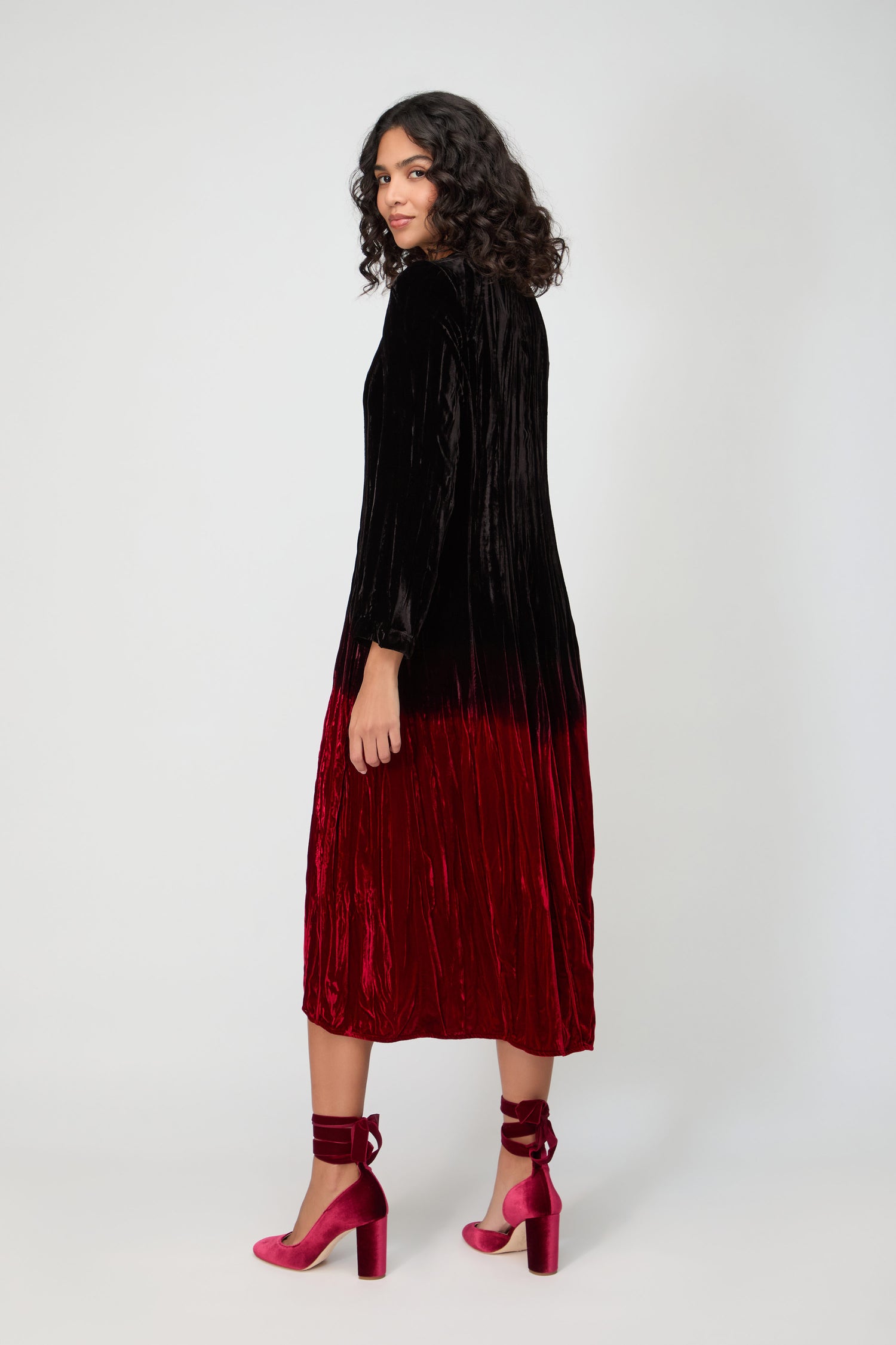 Silk Velvet Ombre Dress