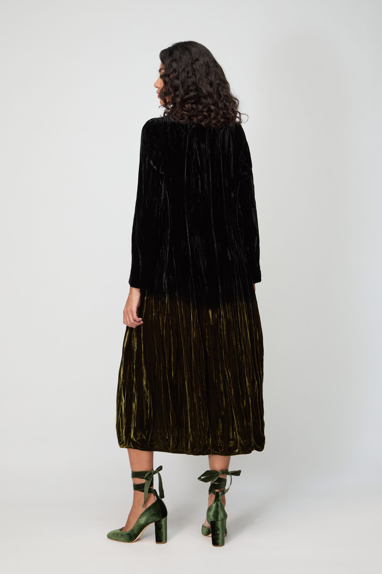 Silk Velvet Ombre Dress