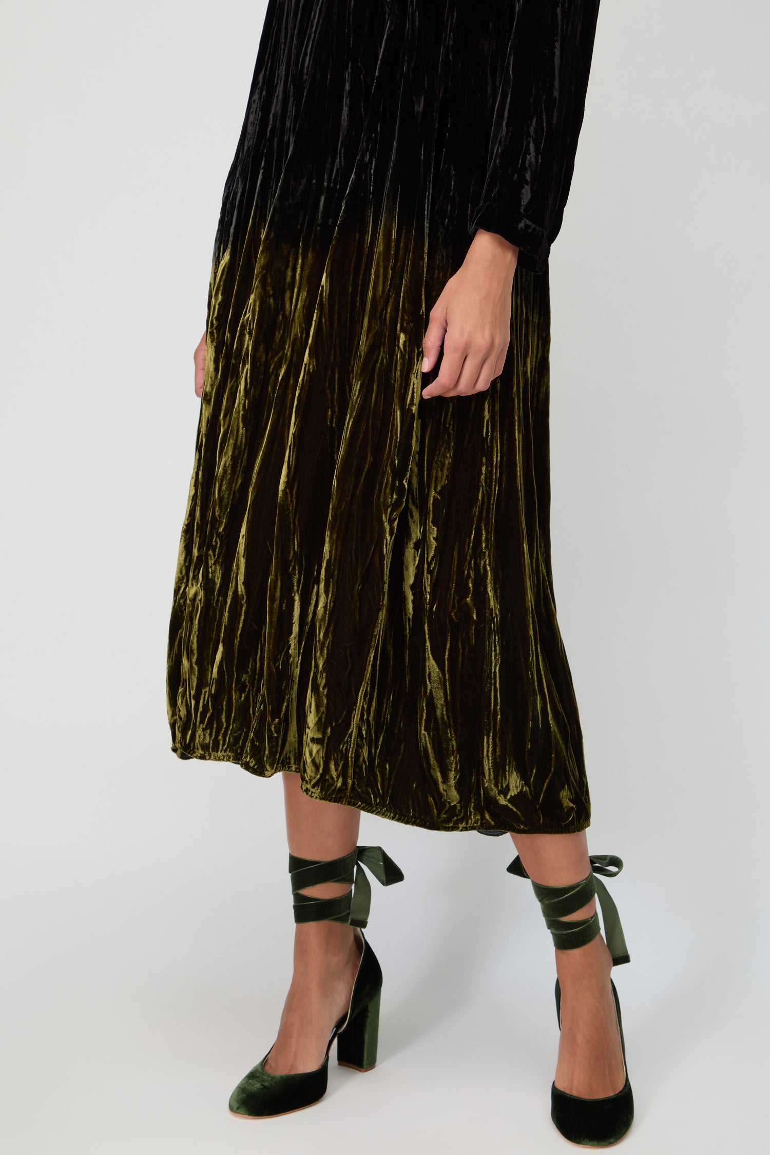 Silk Velvet Ombre Dress