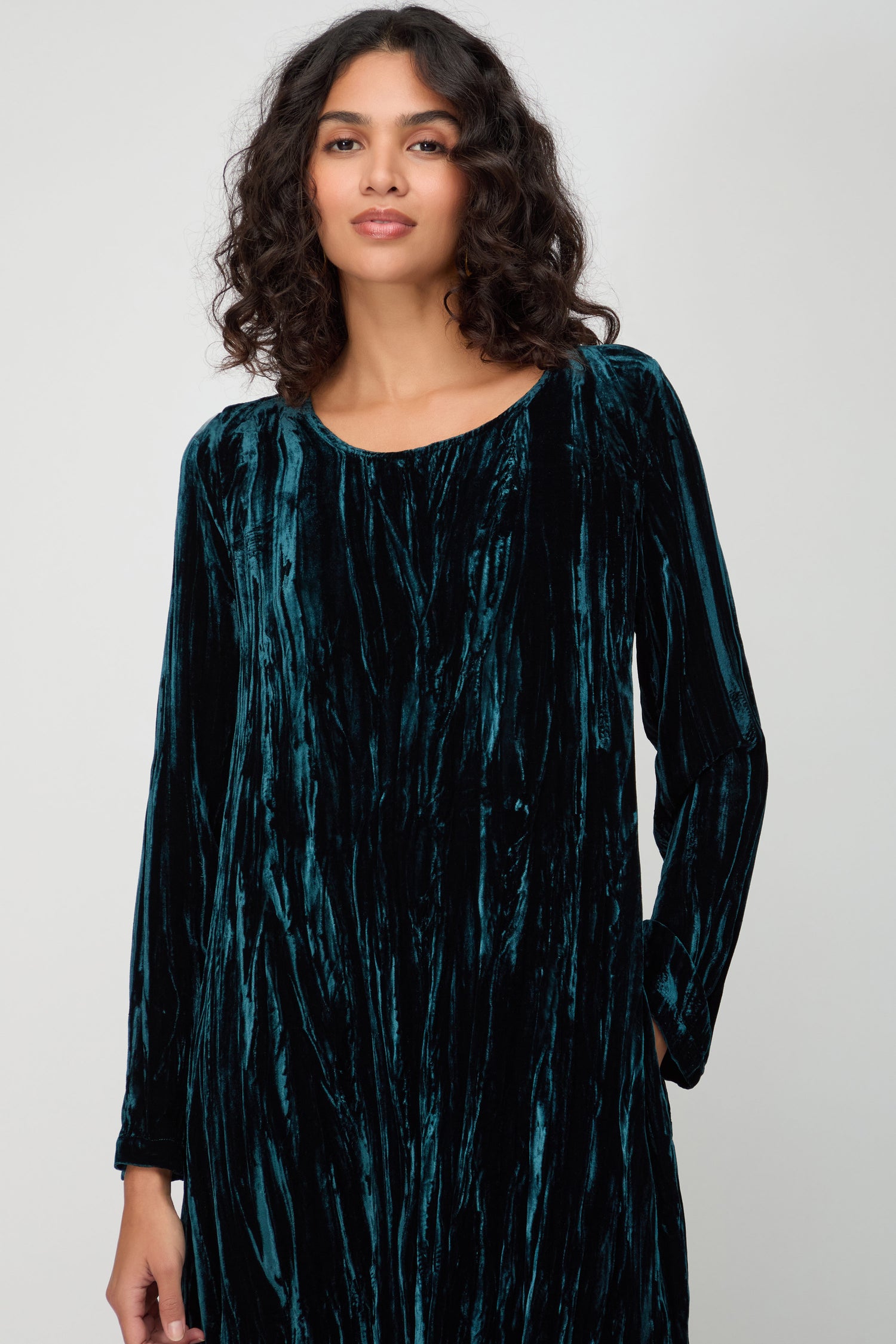 Crushed Velvet Peacock Dress