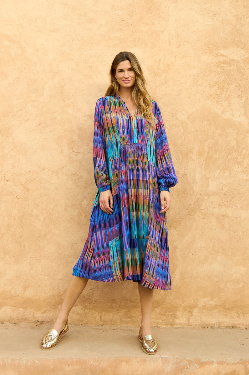 新品　WRYHT QUILTED SAHARA DRESS Vivid Ikat Patchwork Dress – Sahara
