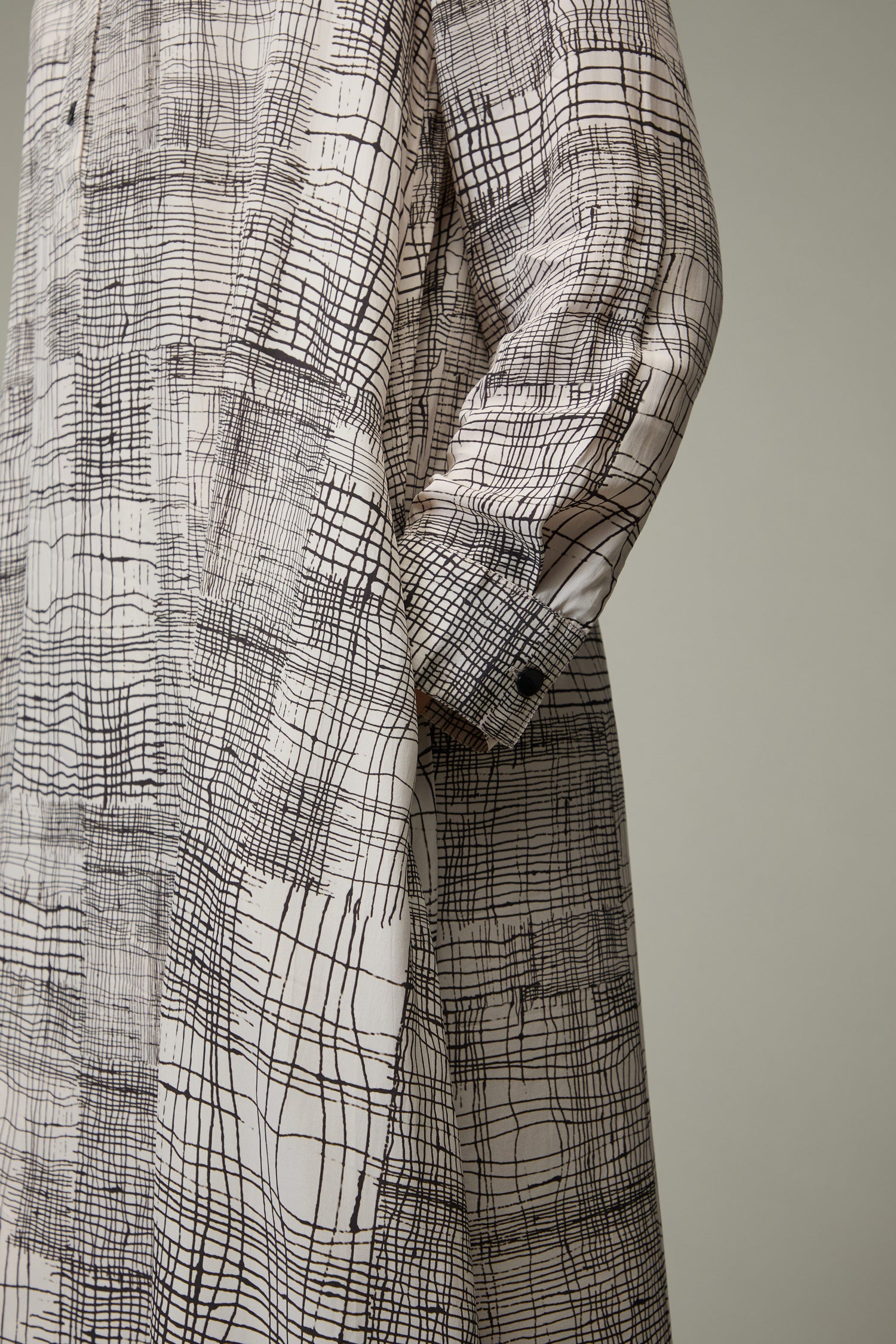 Etched Check Print Shirt Dress