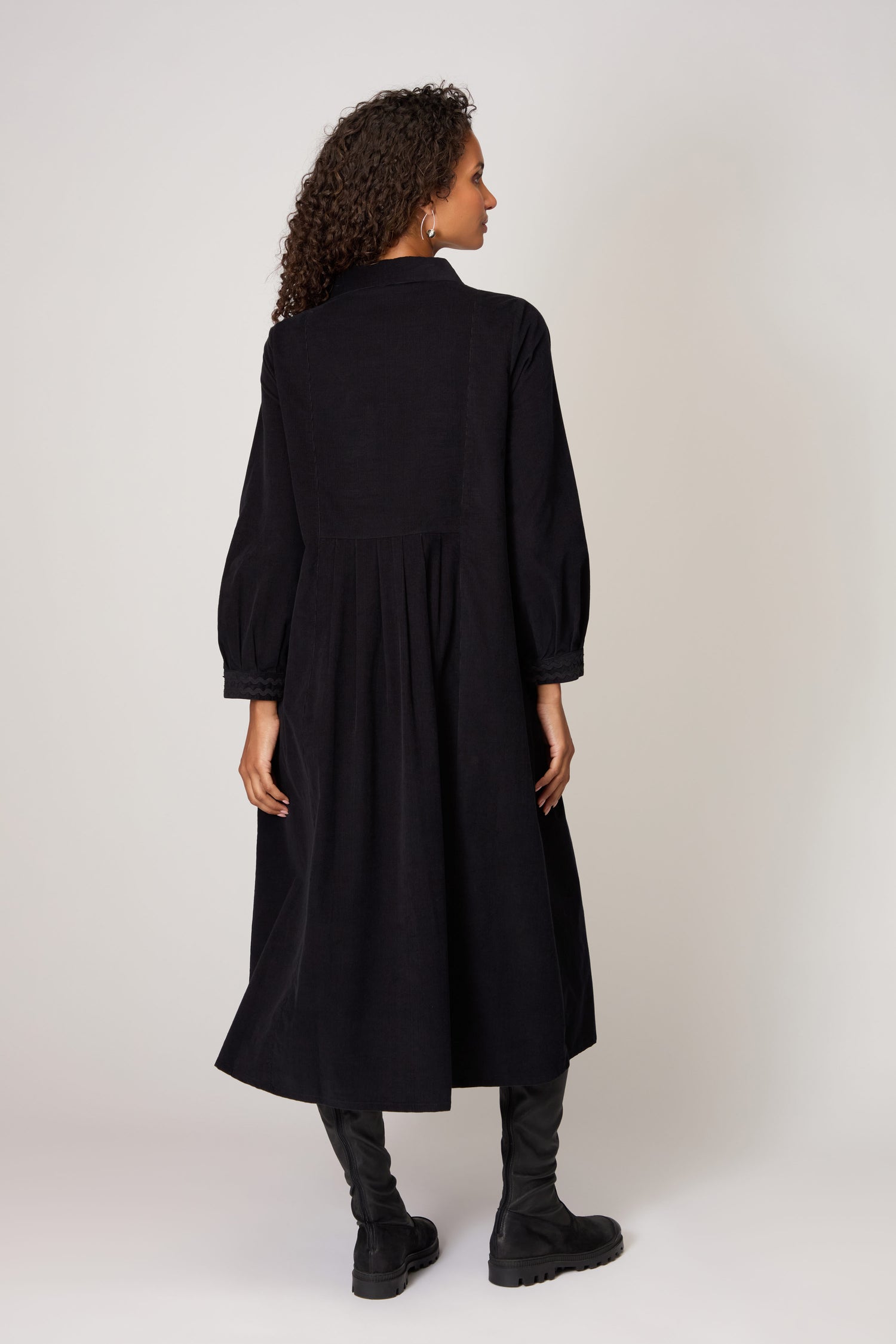 Pinwale Cord Ric Rac Detail Dress