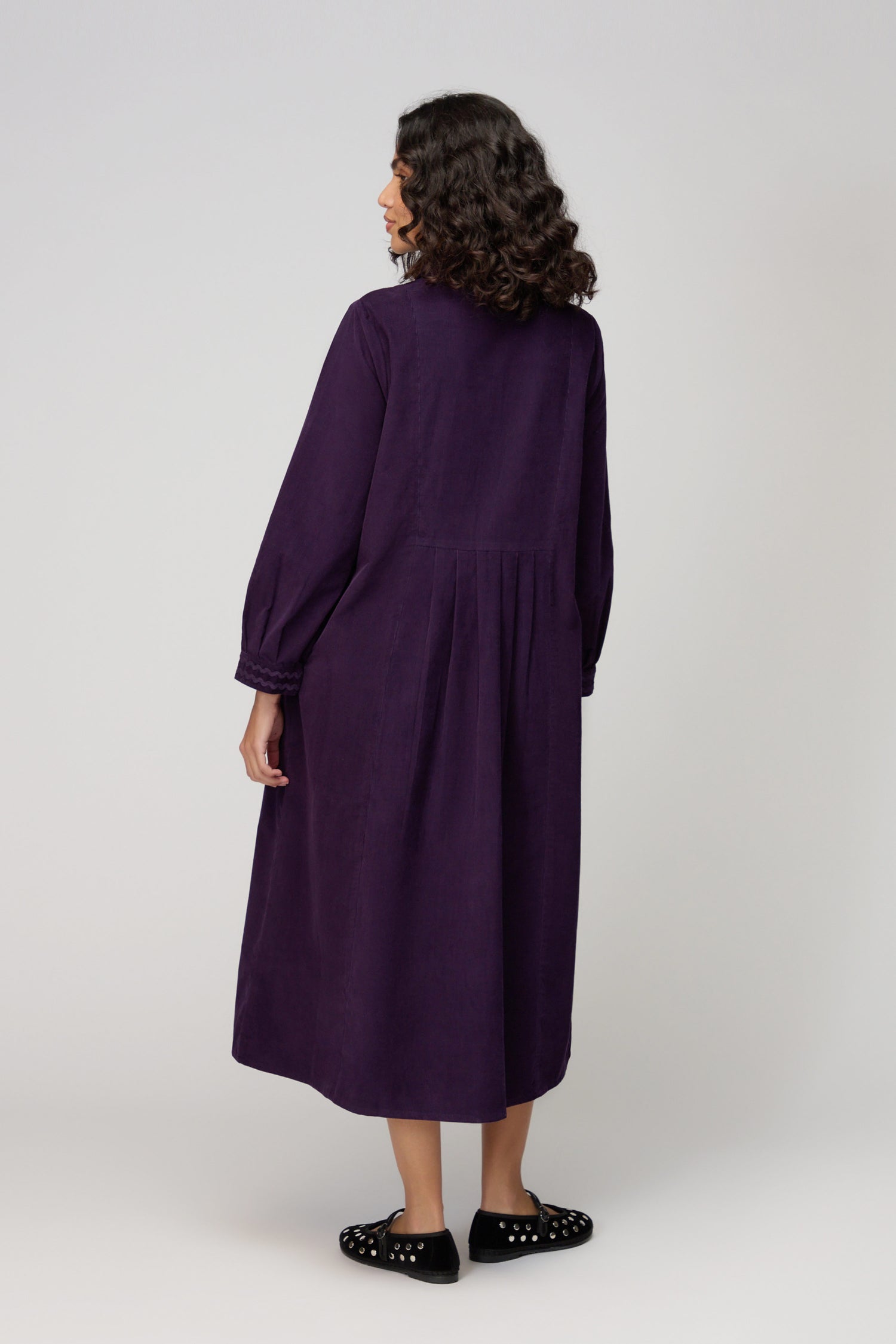 Pinwale Cord Ric Rac Detail Dress