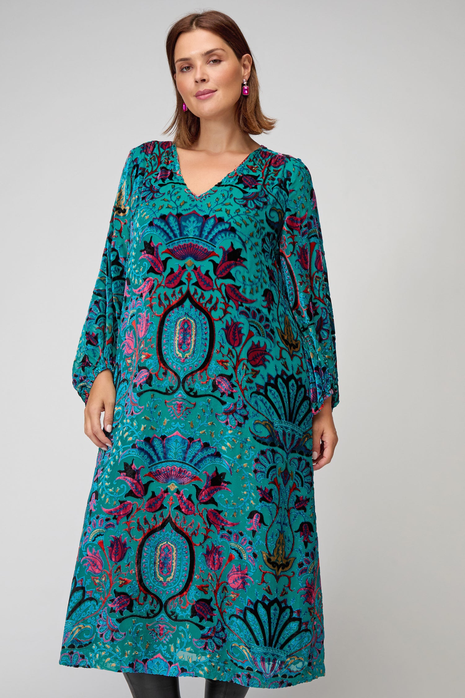 Winter Paisley Devore Dress