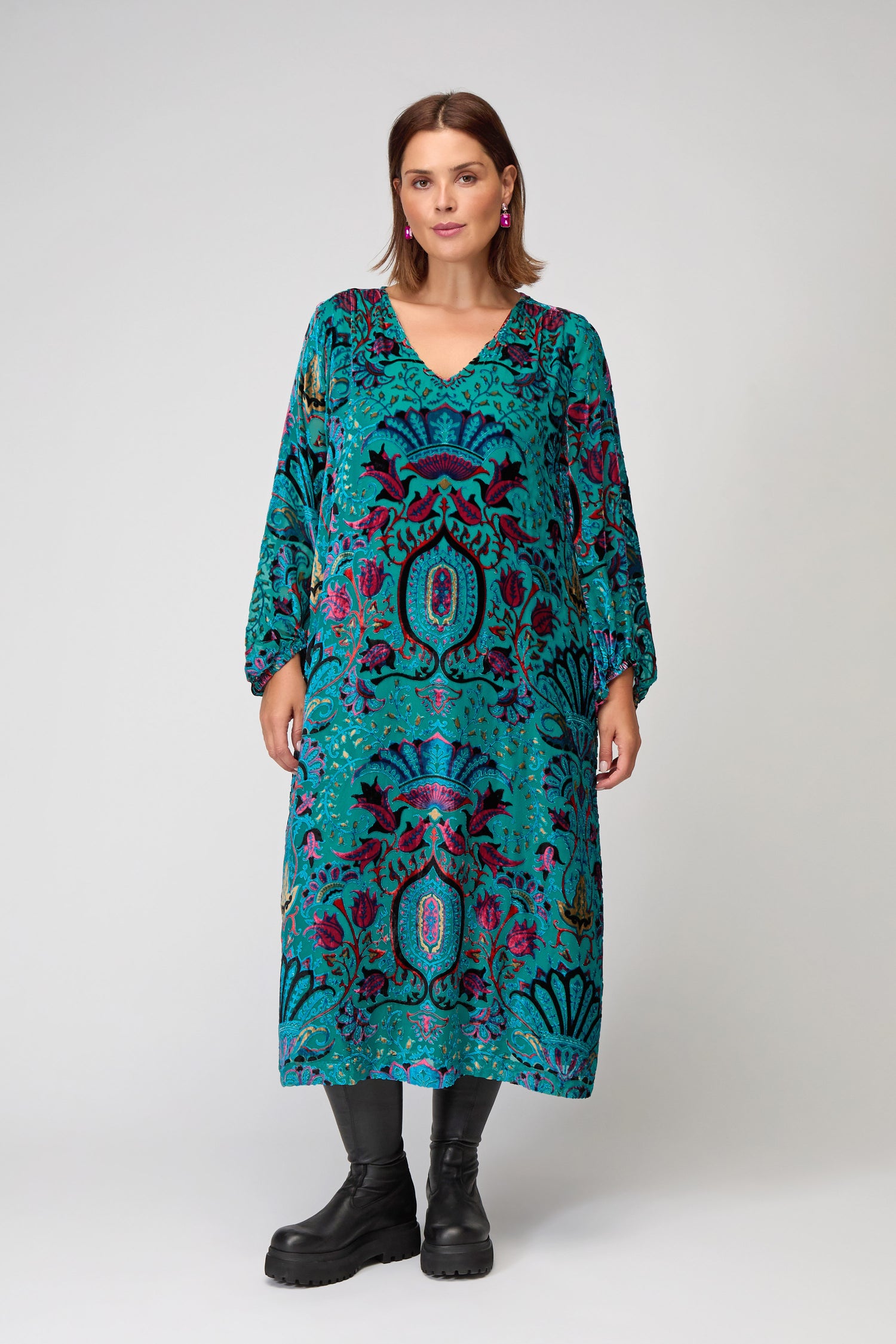 Winter Paisley Devore Dress