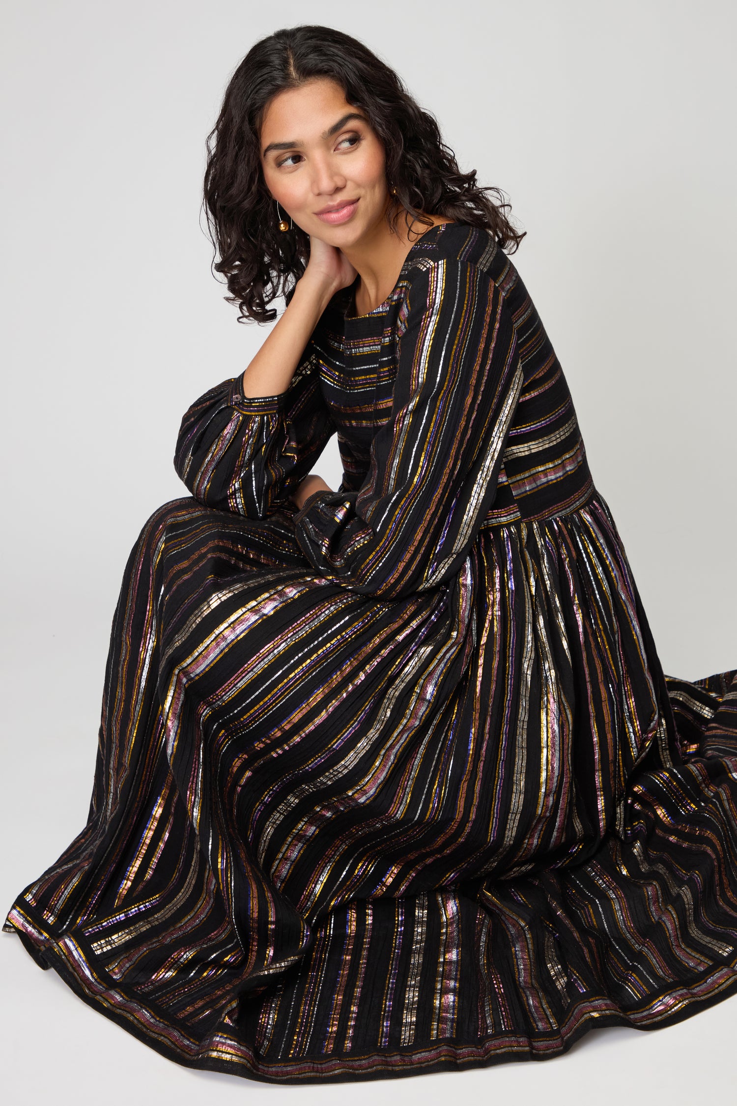 Multi Stripe Lurex Dress