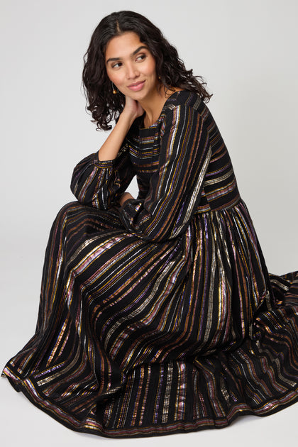 Multi Stripe Lurex Dress