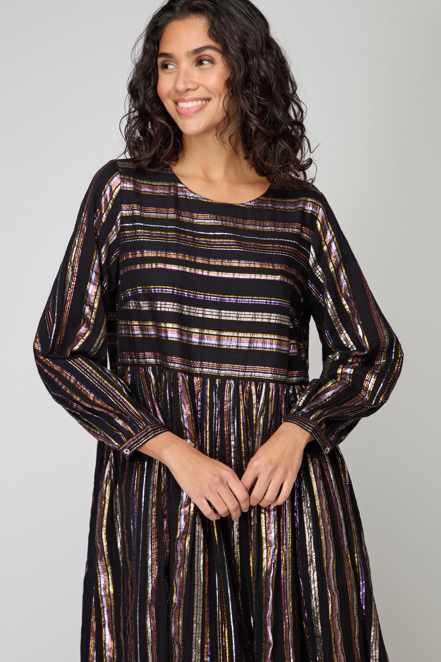 Multi Stripe Lurex Dress