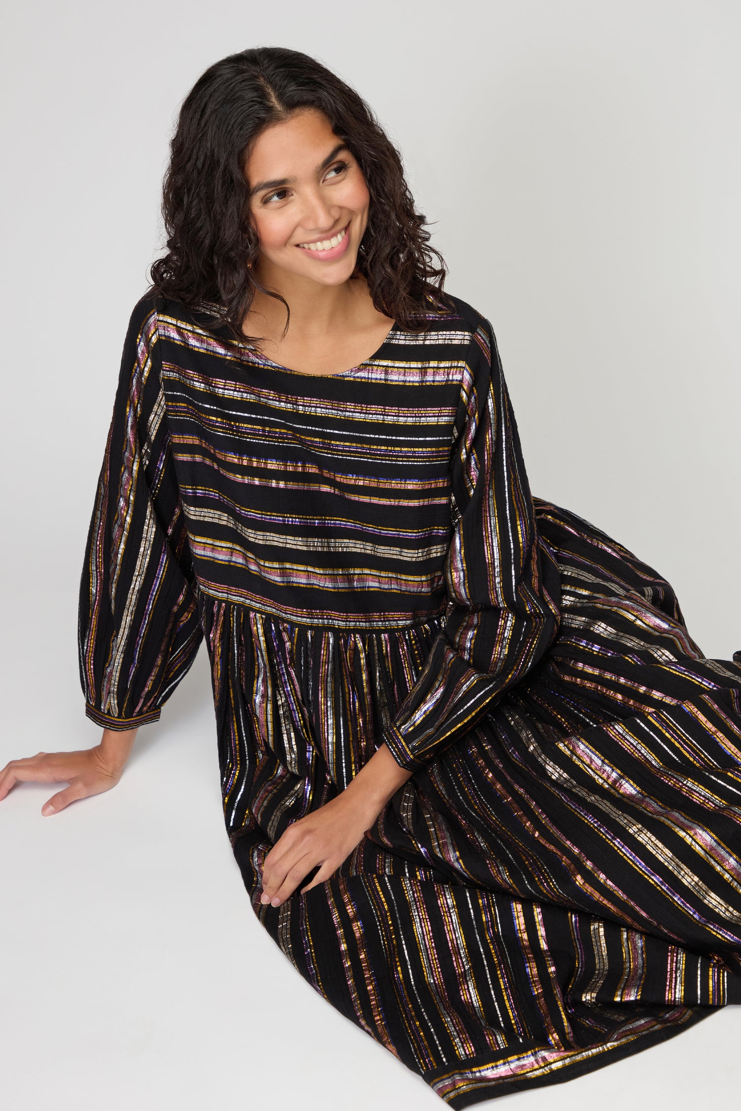 Multi Stripe Lurex Dress