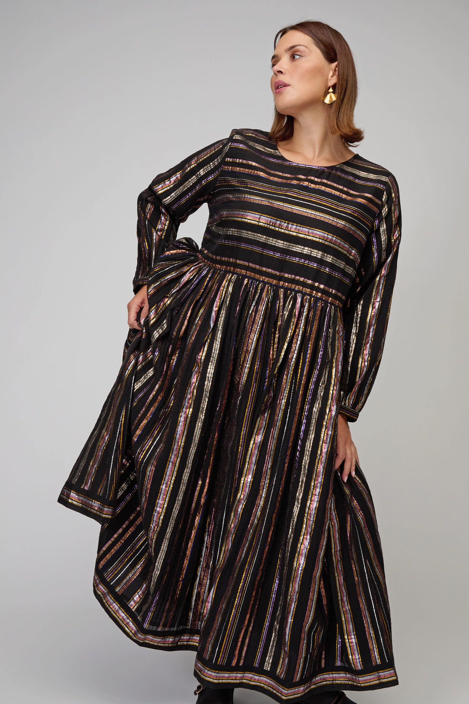 Multi Stripe Lurex Dress