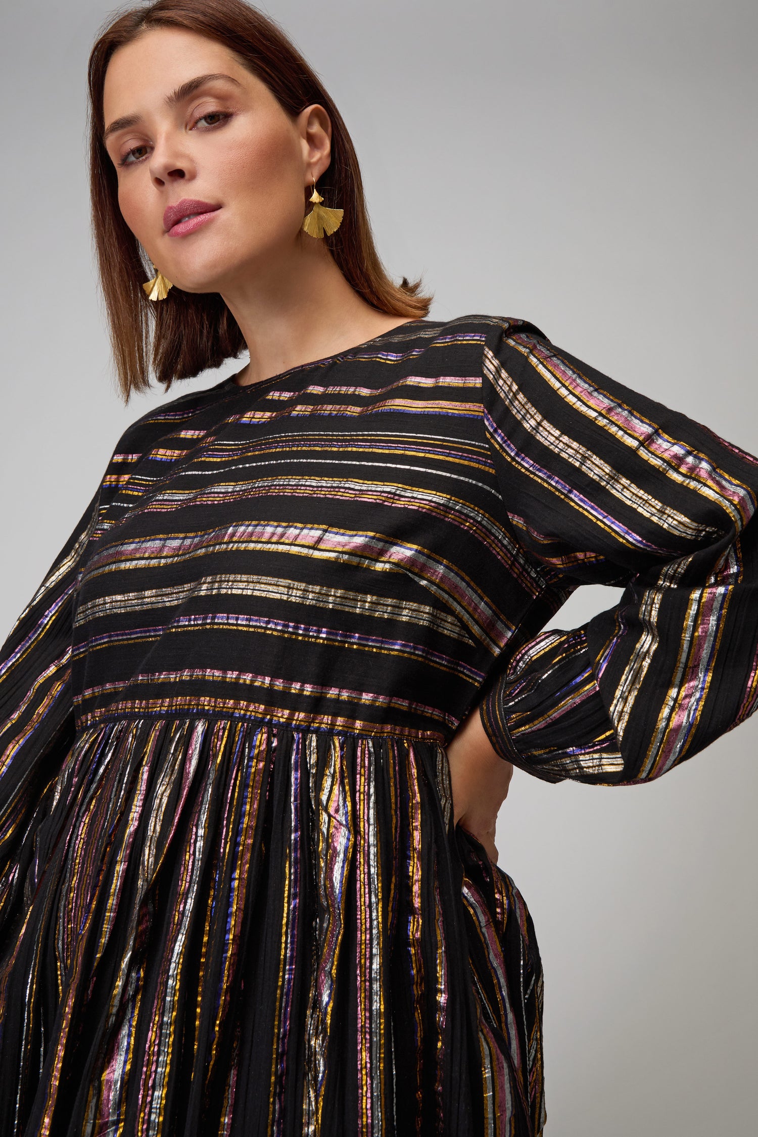 Multi Stripe Lurex Dress