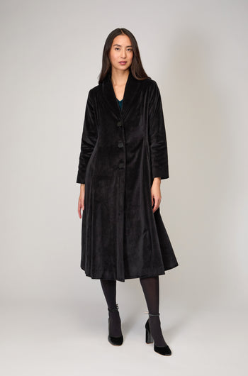 Cotton Velvet Black Coat