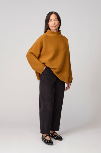 Cord Straight Leg Black Trousers