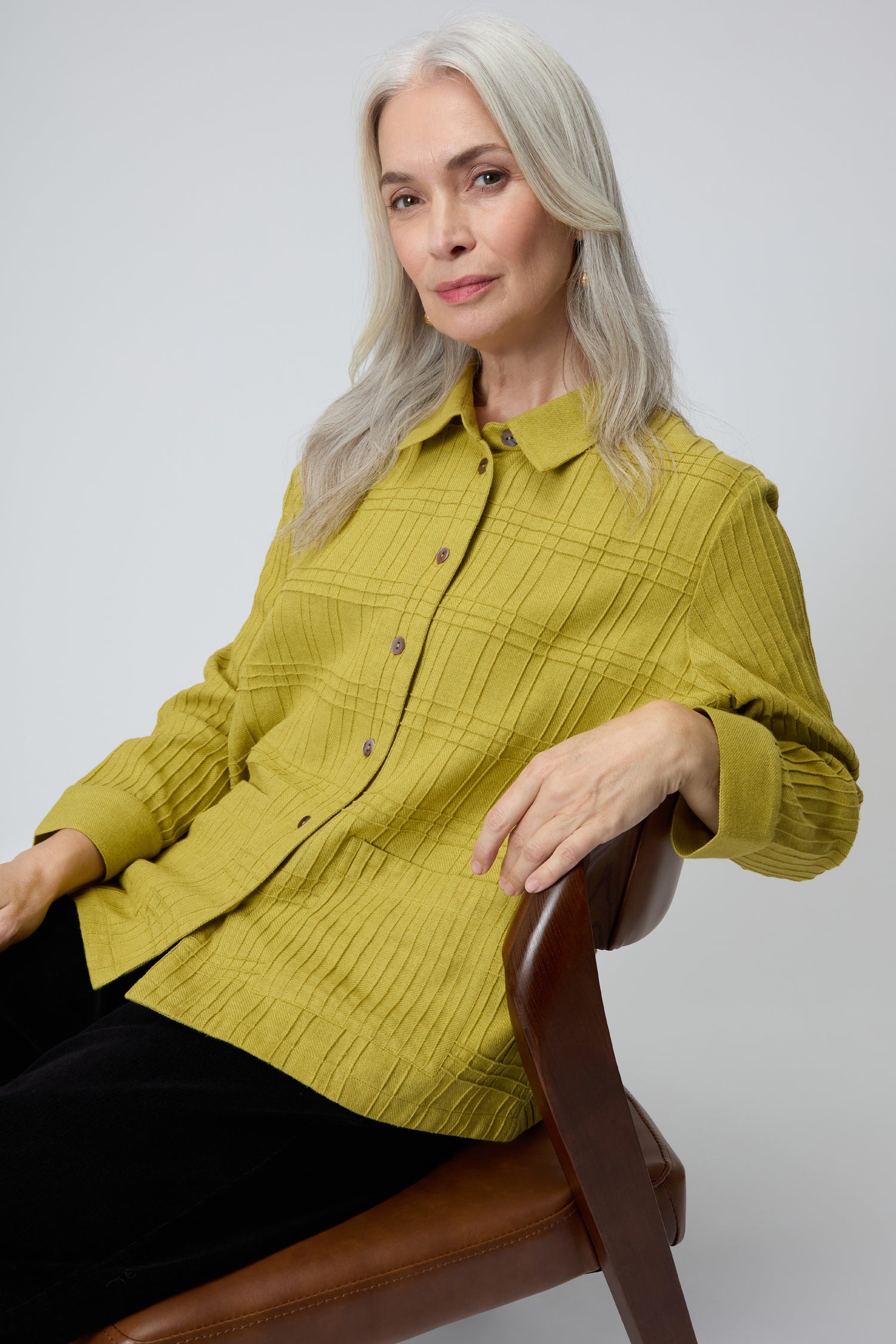 Brushed Cotton Pintuck Detail Shirt