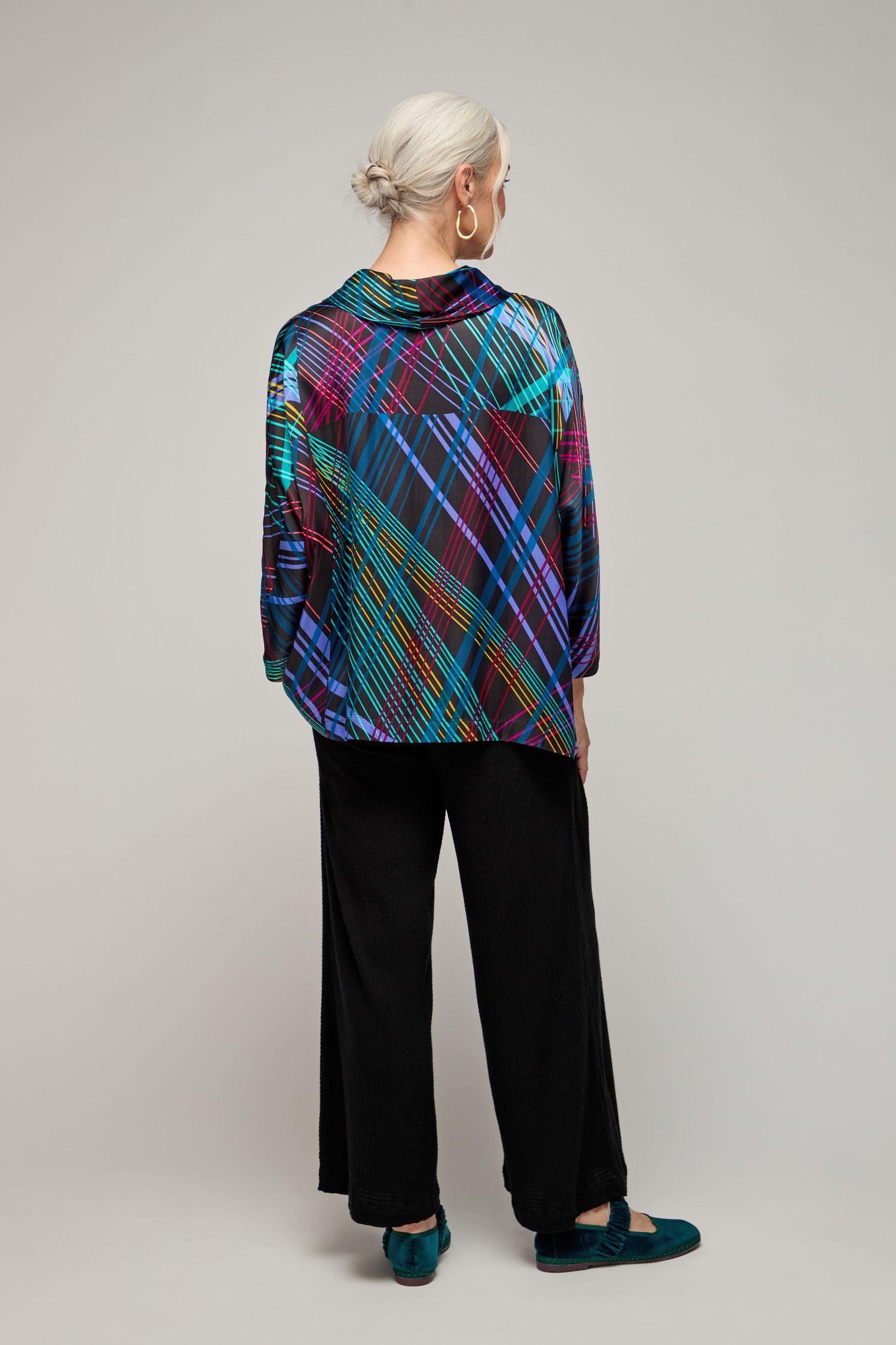 Laser Lights Cowl Neck Top
