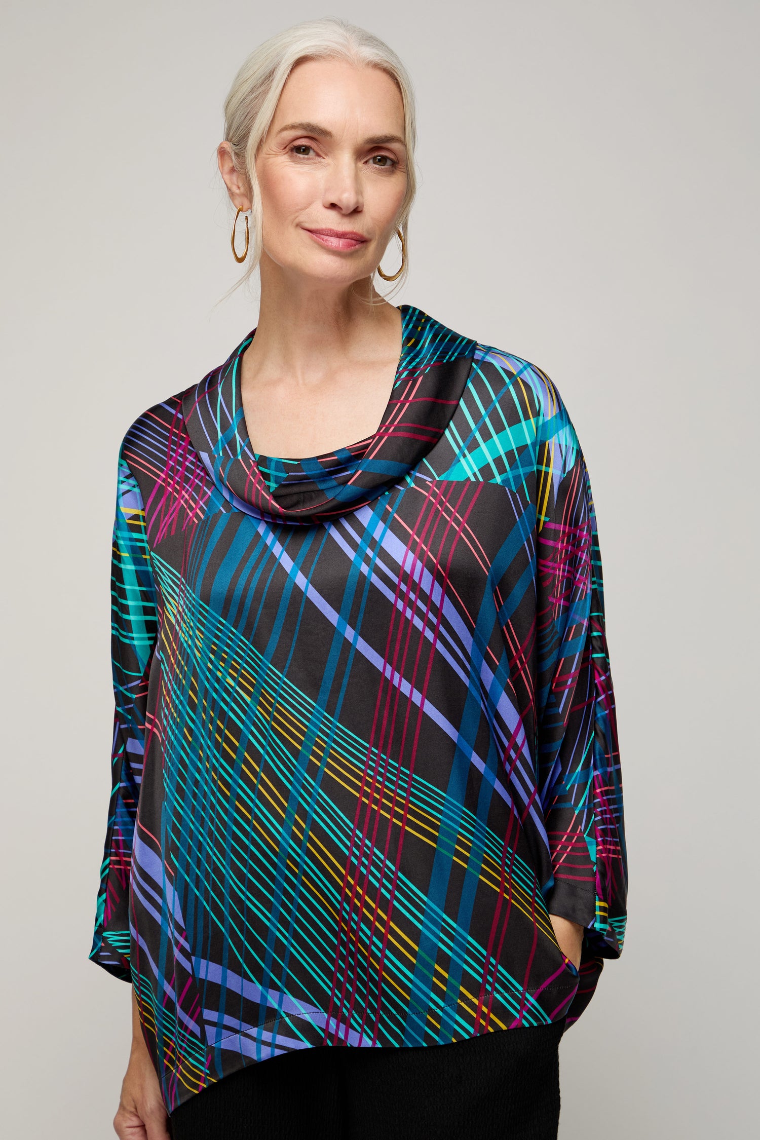 Laser Lights Cowl Neck Top