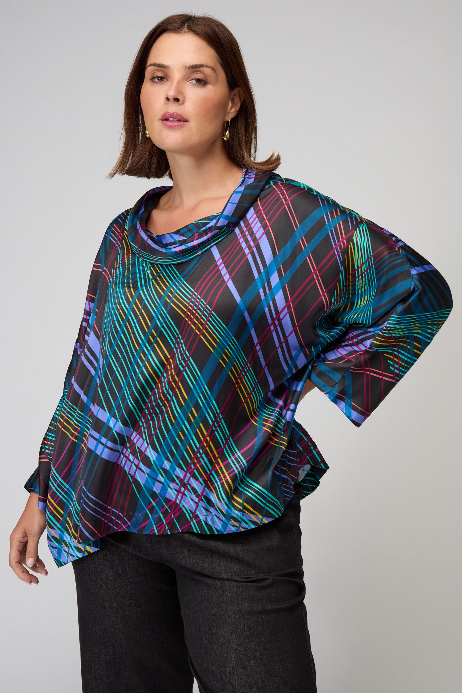 Laser Lights Cowl Neck Top
