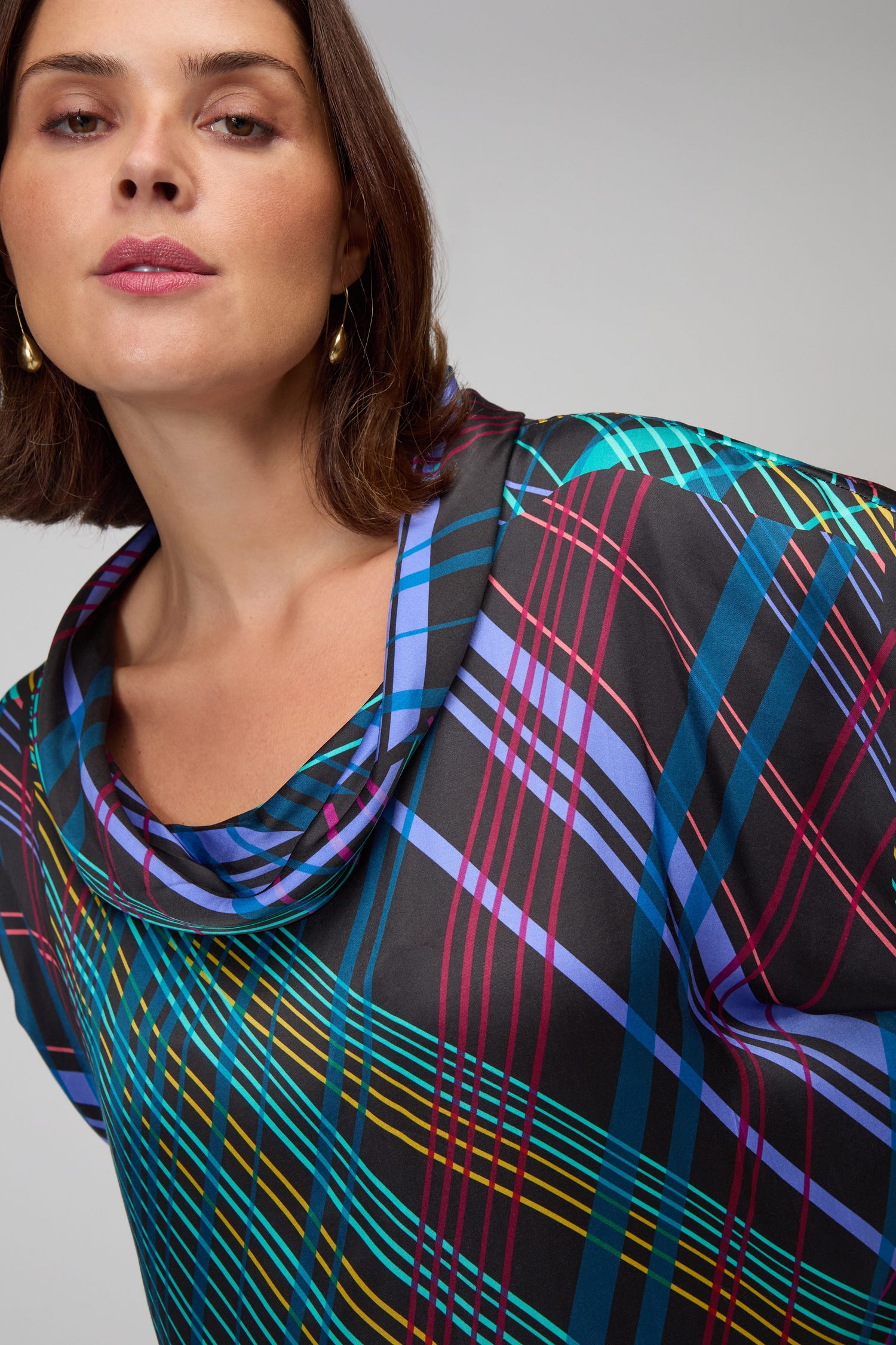 Laser Lights Cowl Neck Top