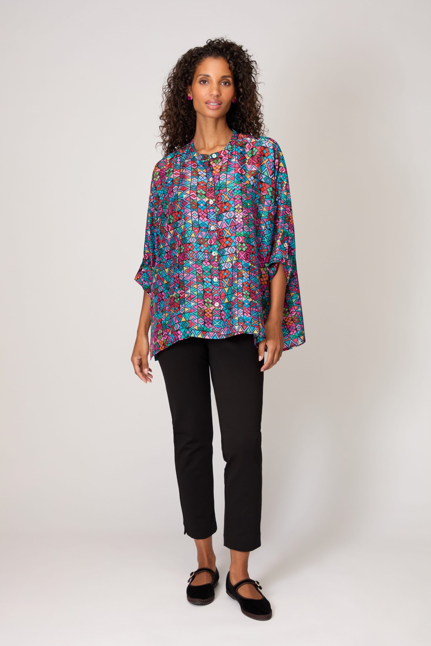 Peruvian Patchwork Silk Shirt