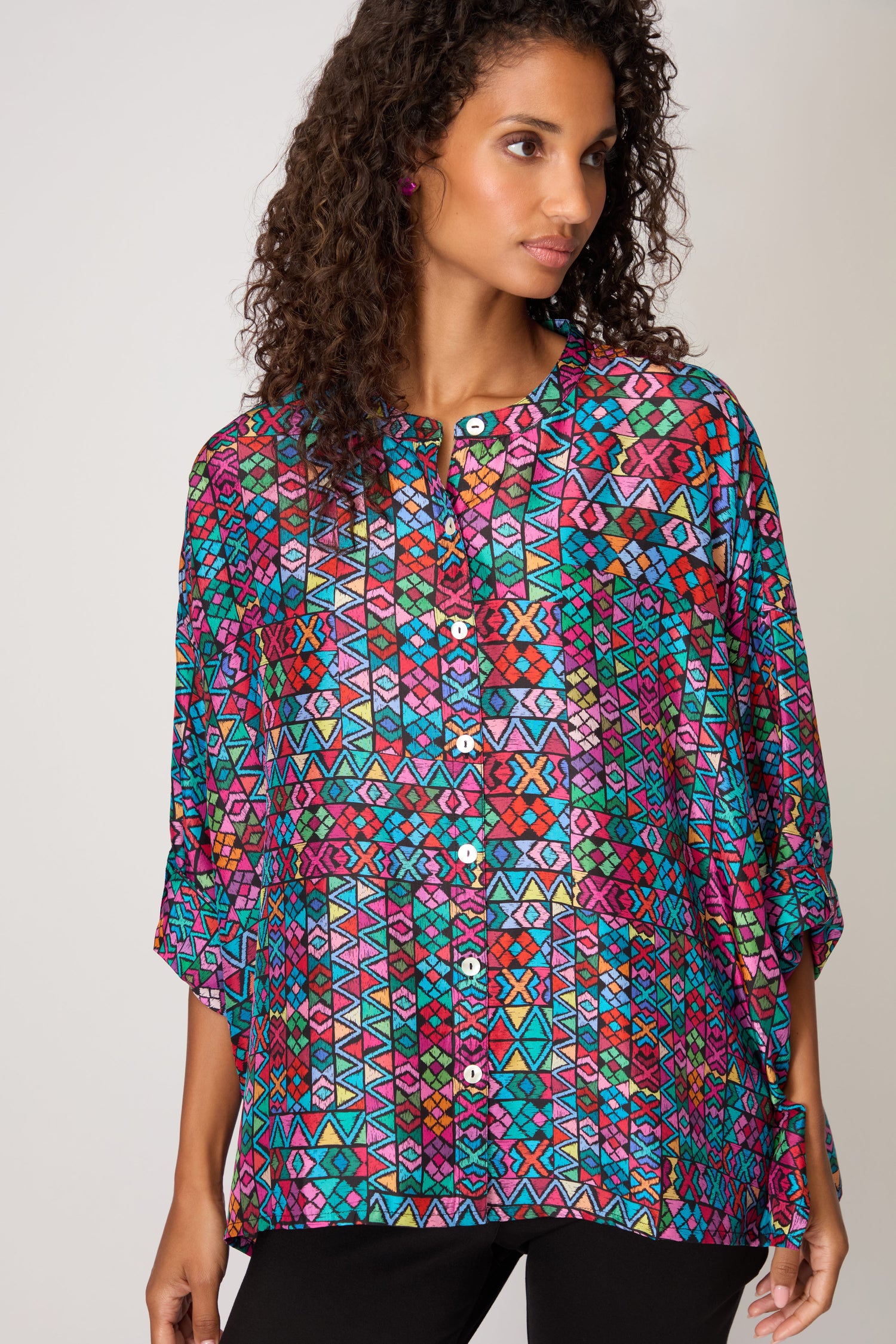 Peruvian Patchwork Silk Shirt