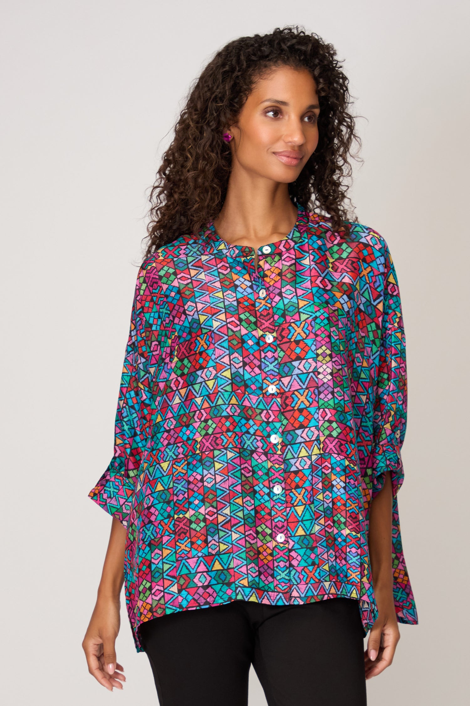 Peruvian Patchwork Silk Shirt