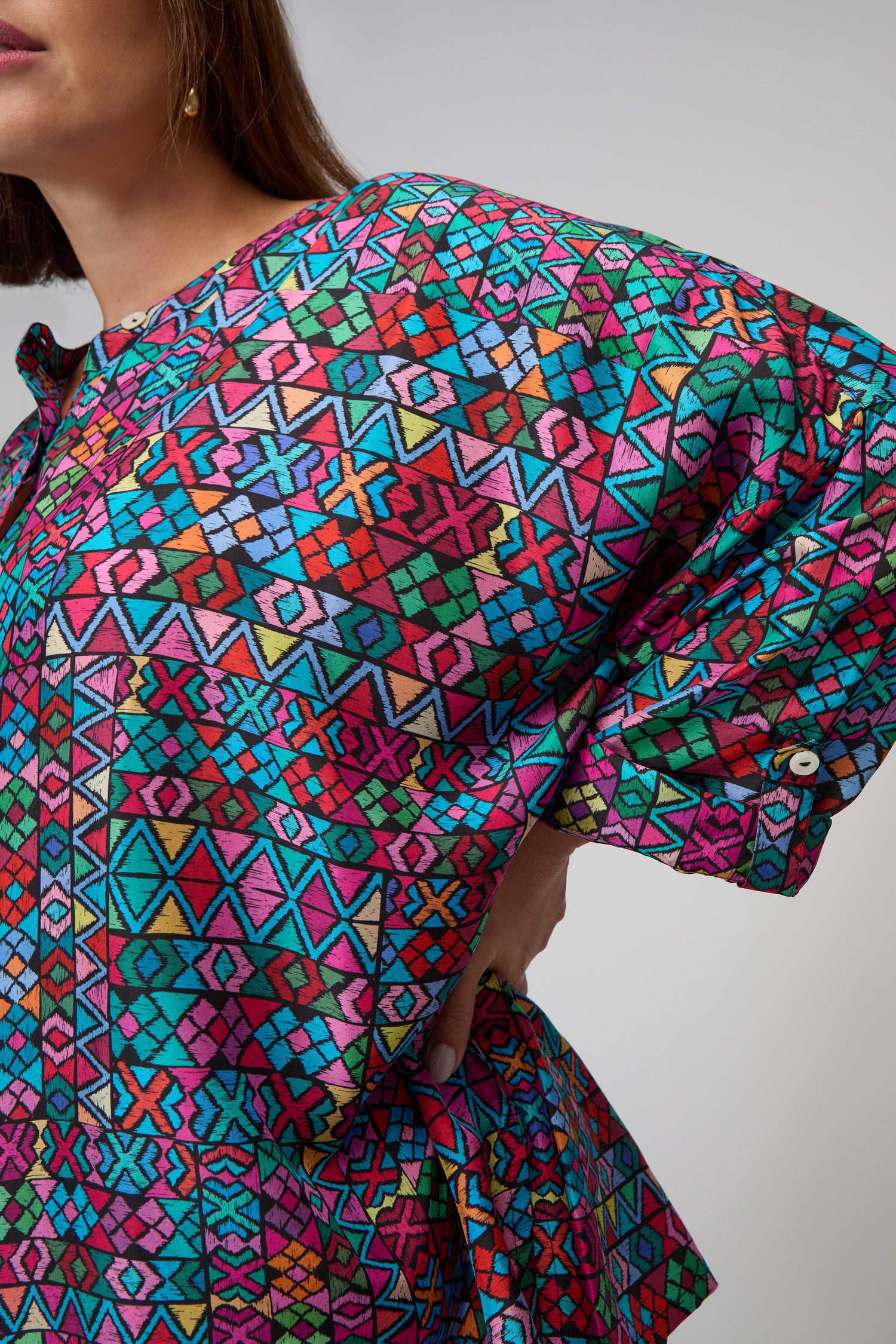 Peruvian Patchwork Silk Shirt