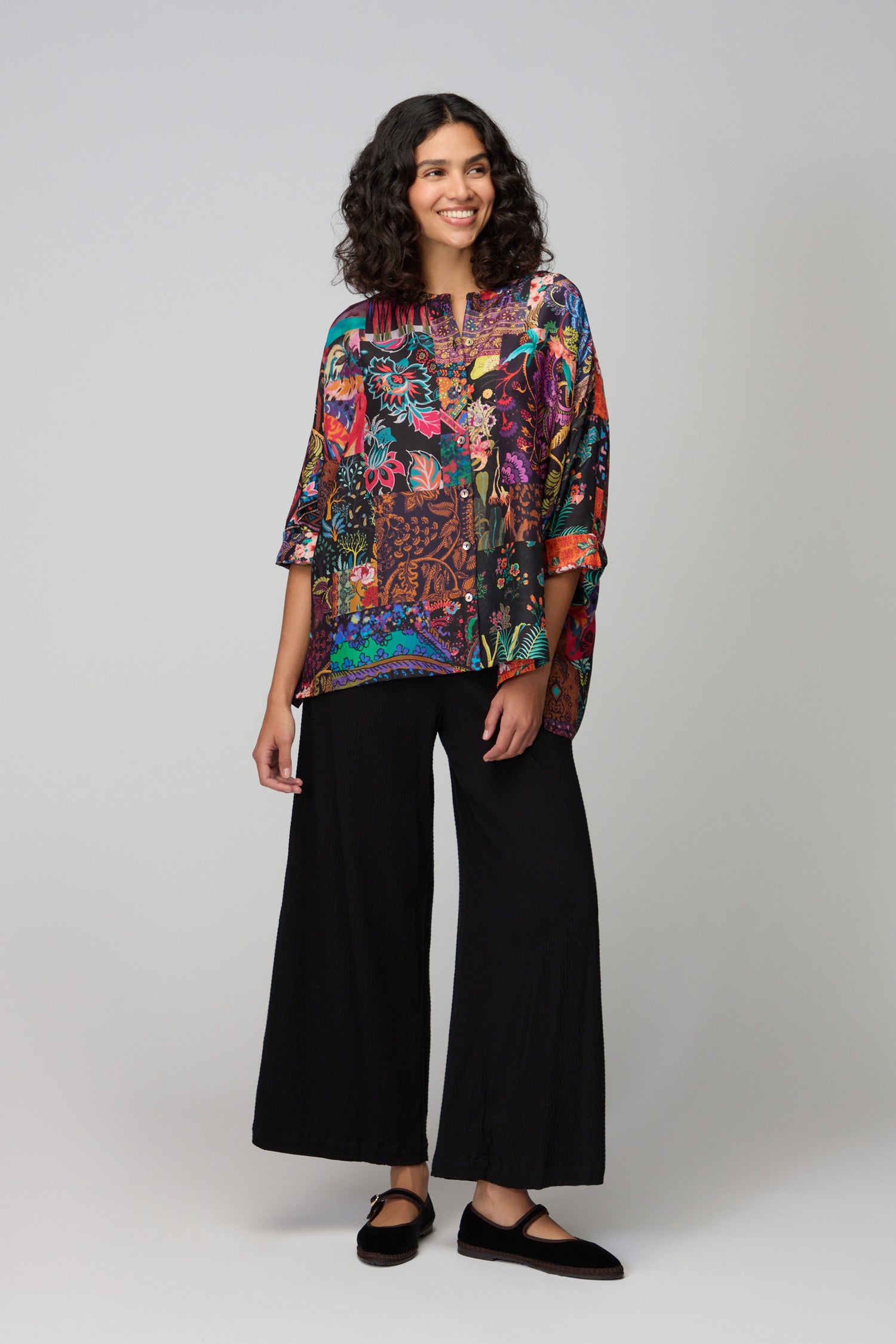 Sahara Winter Patchwork Silk Shirt