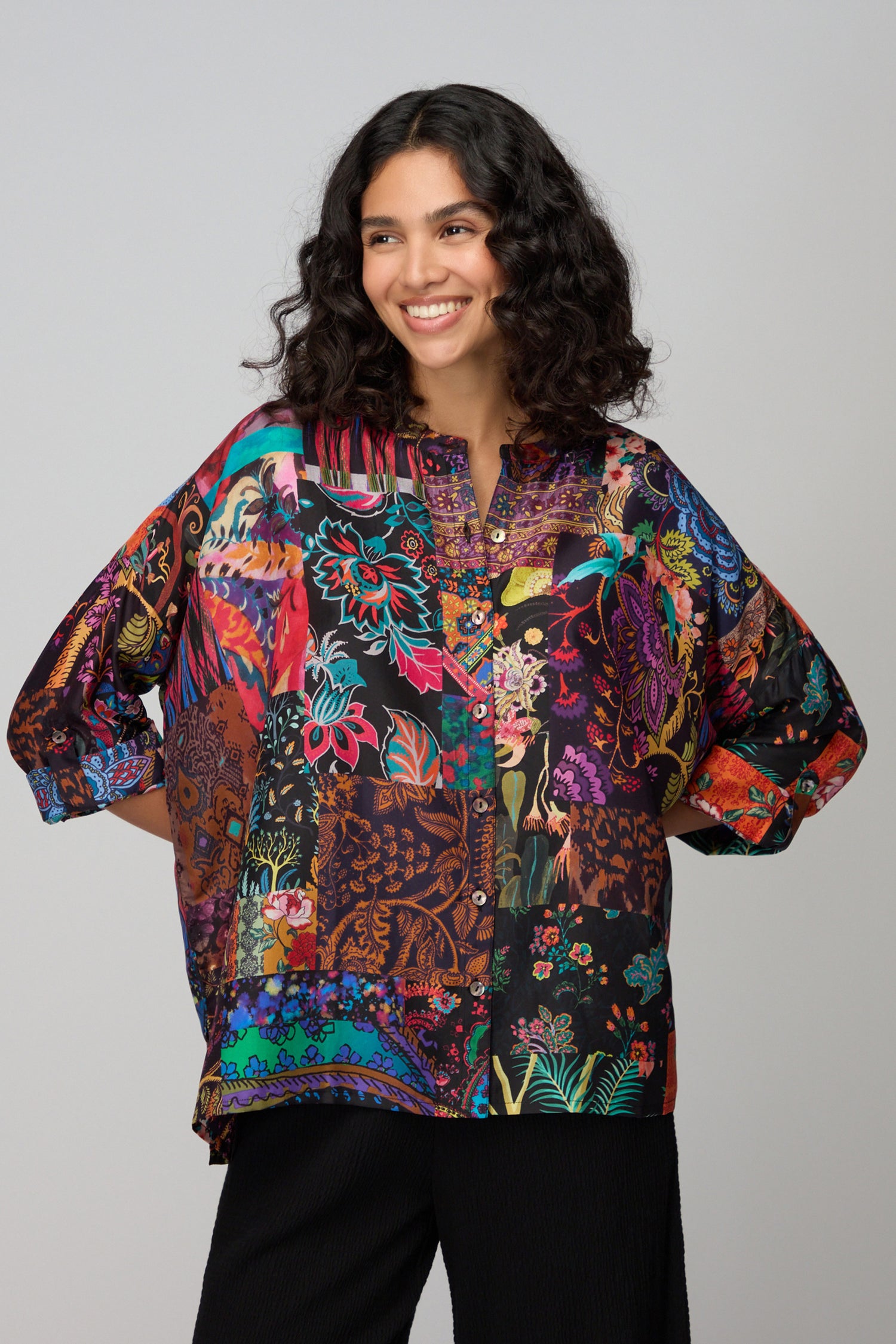 Sahara Winter Patchwork Silk Shirt