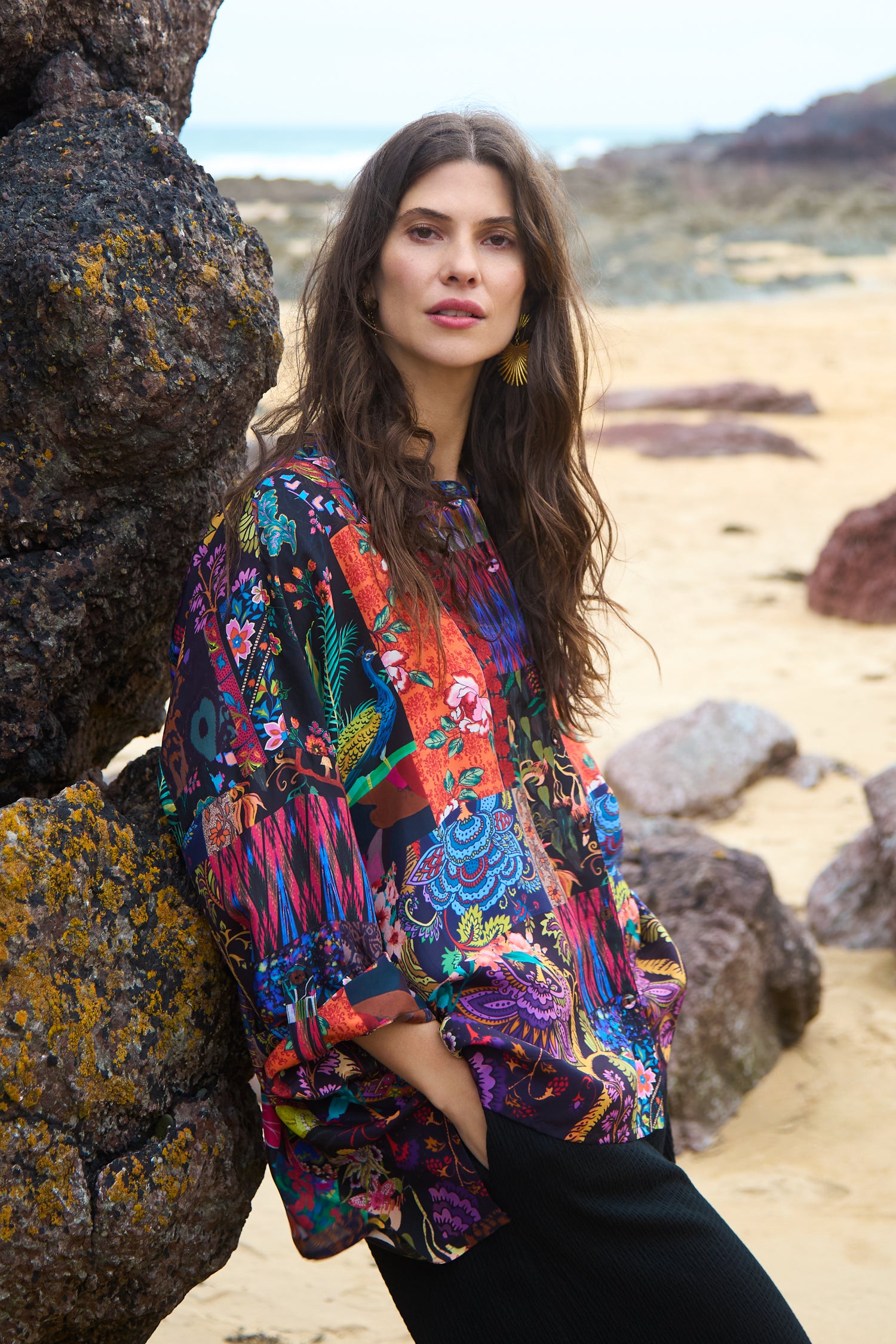 Sahara Winter Patchwork Silk Shirt