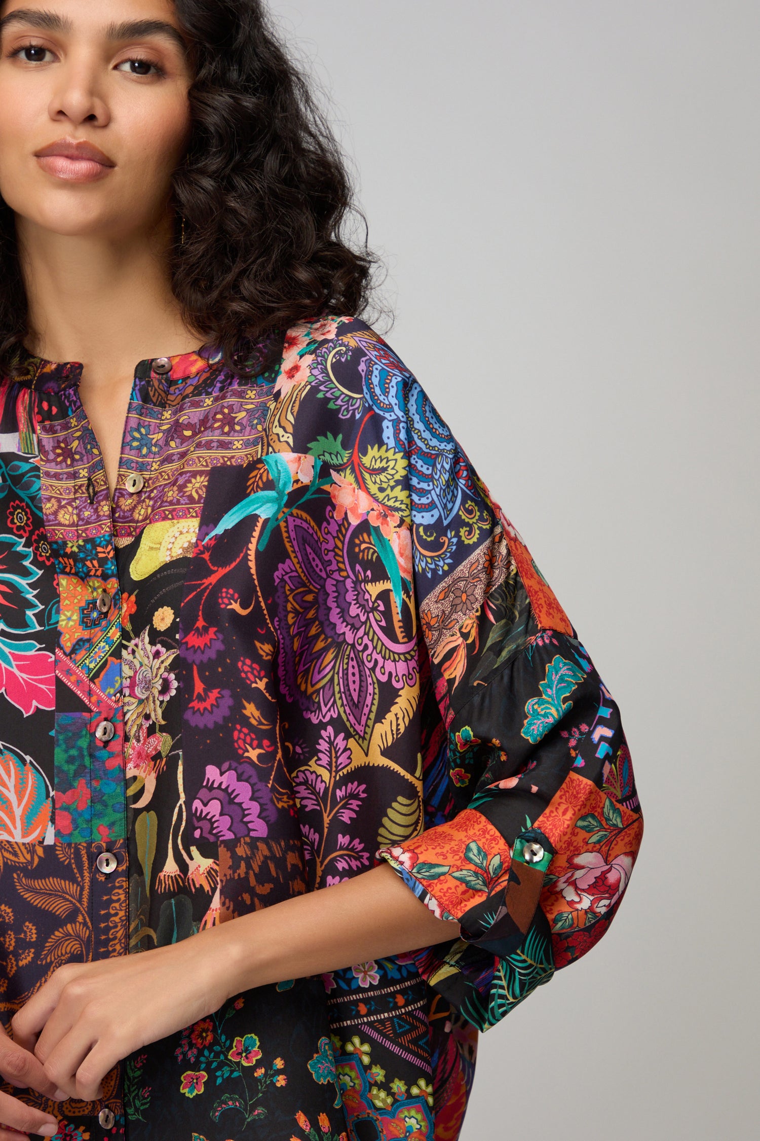 Sahara Winter Patchwork Silk Shirt