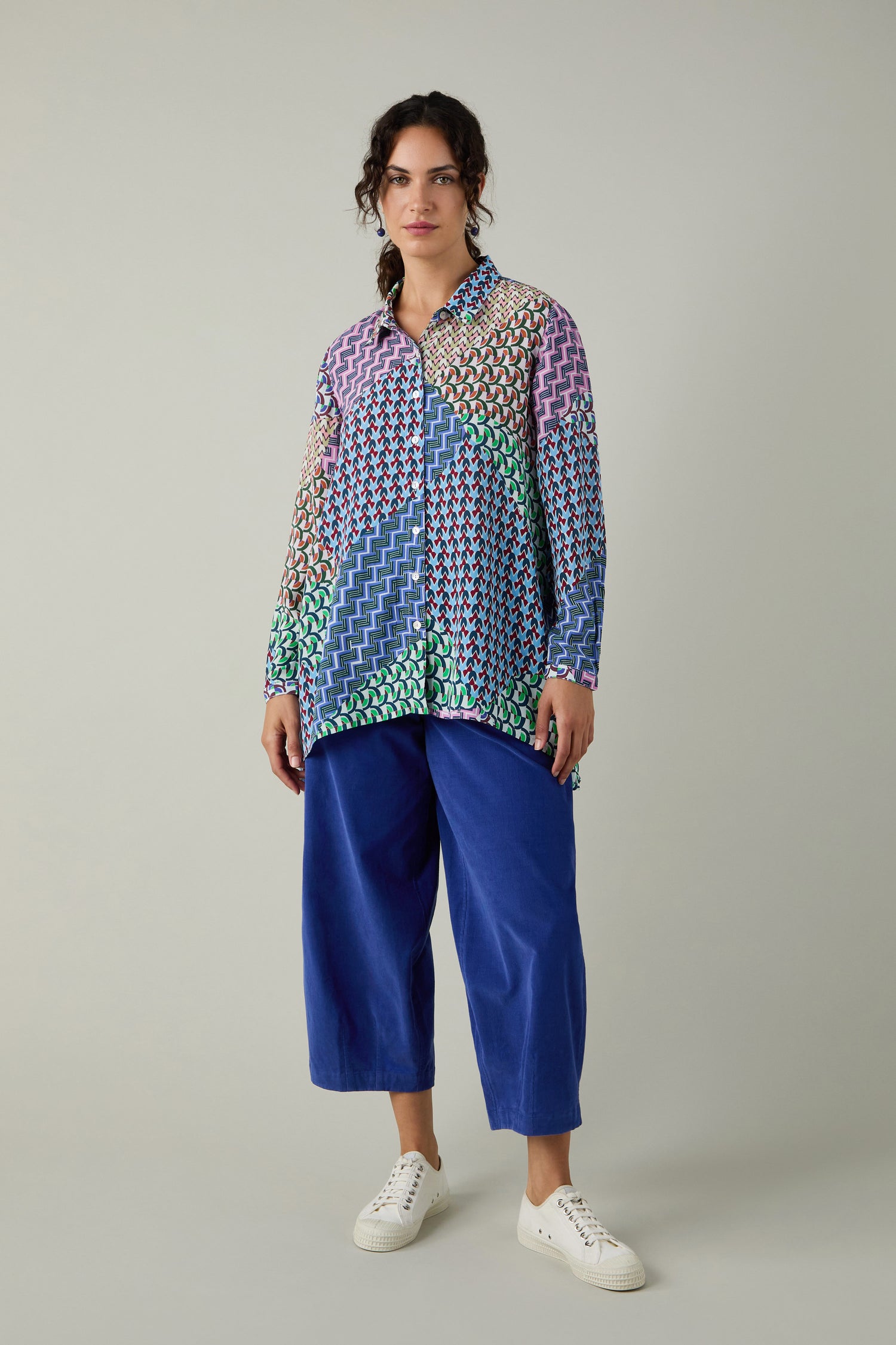 Geo Patchwork Print Shirt