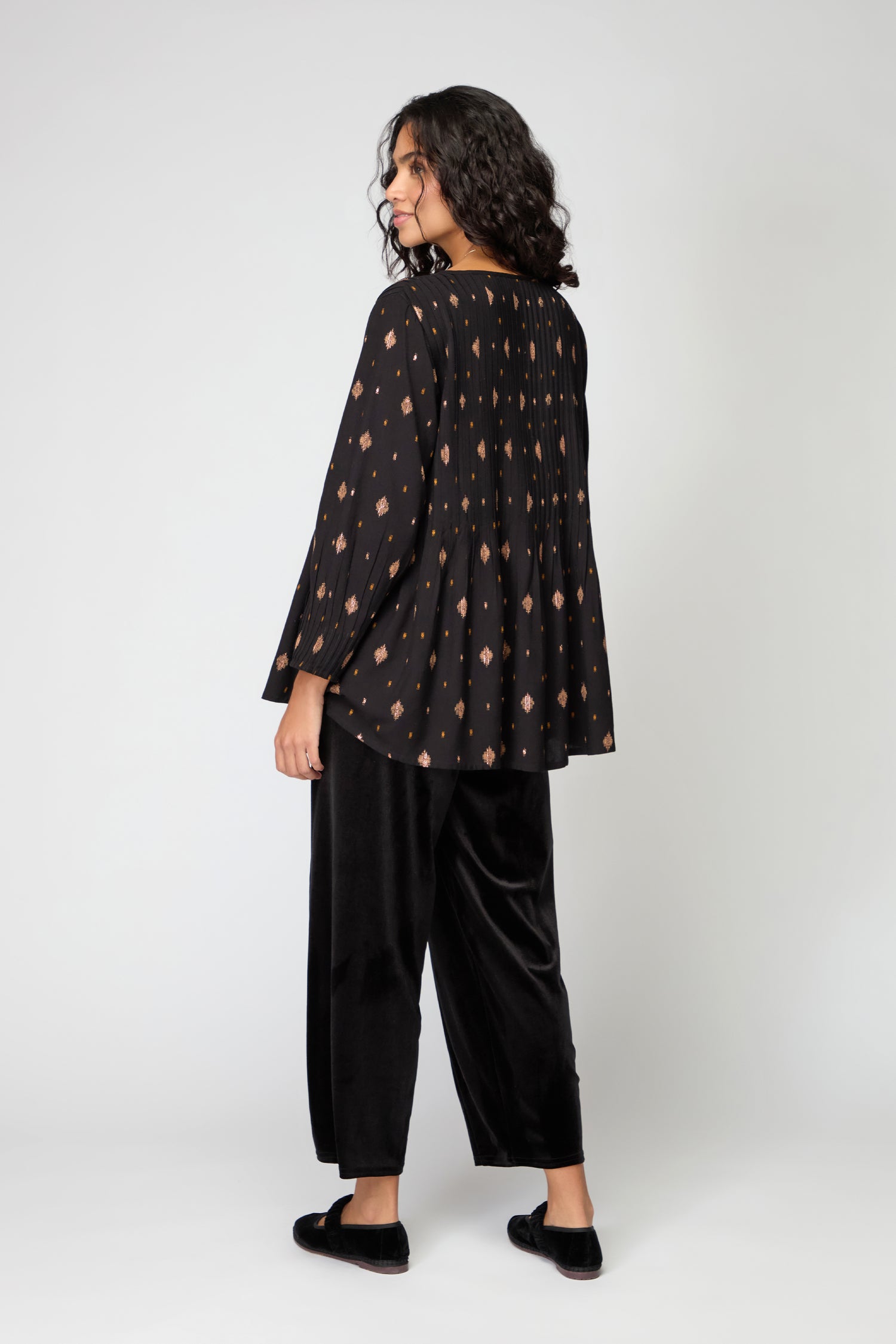 Diamond Lurex Pleated Tunic