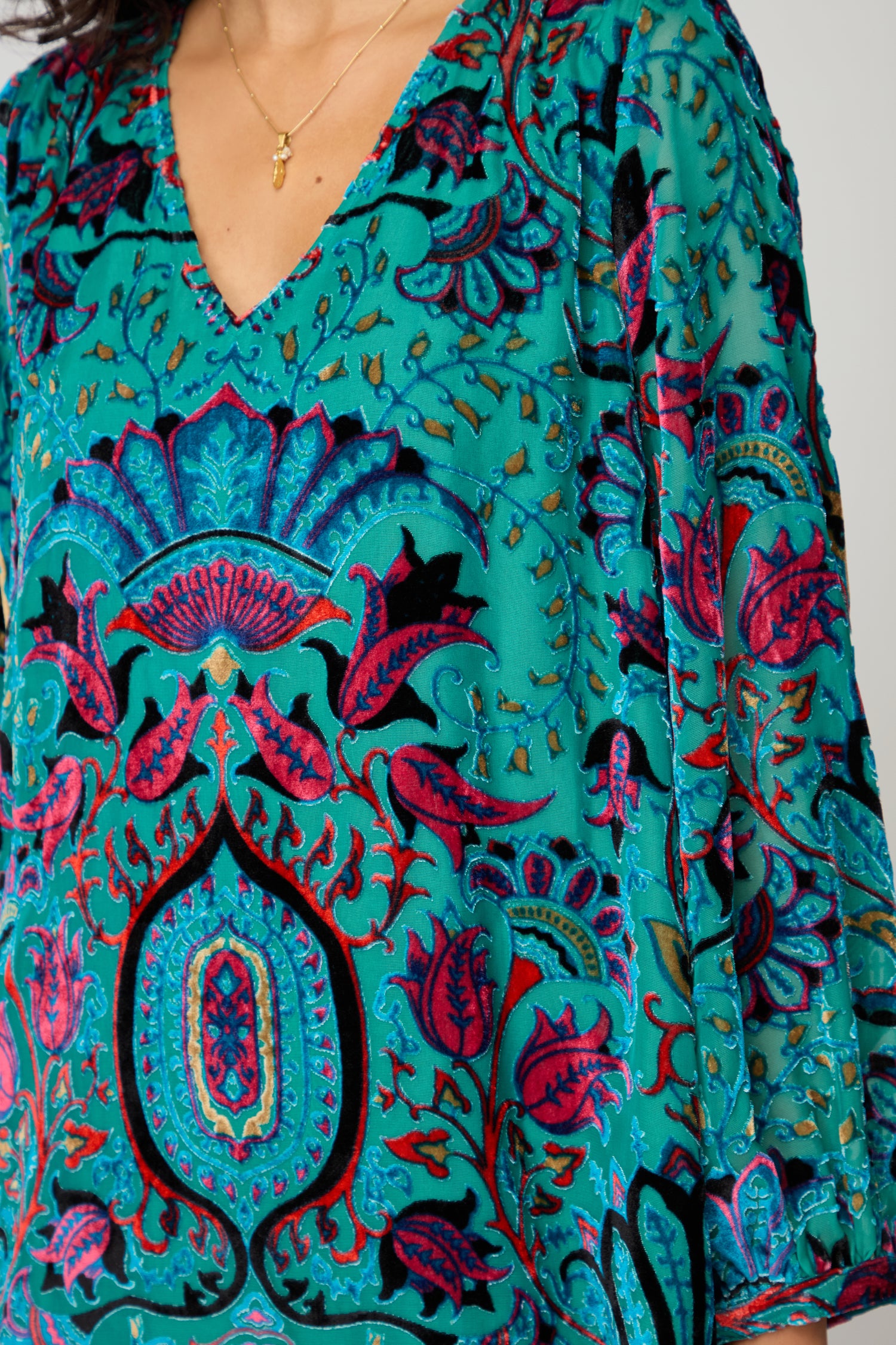 Winter Paisley Devore Top