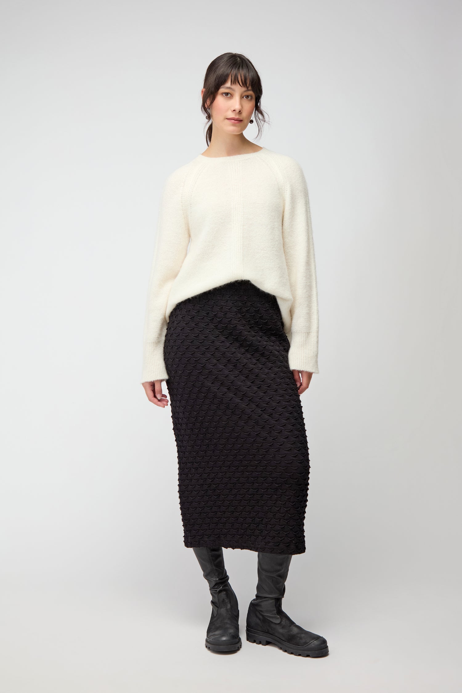 Origami Jersey Black Tube Skirt