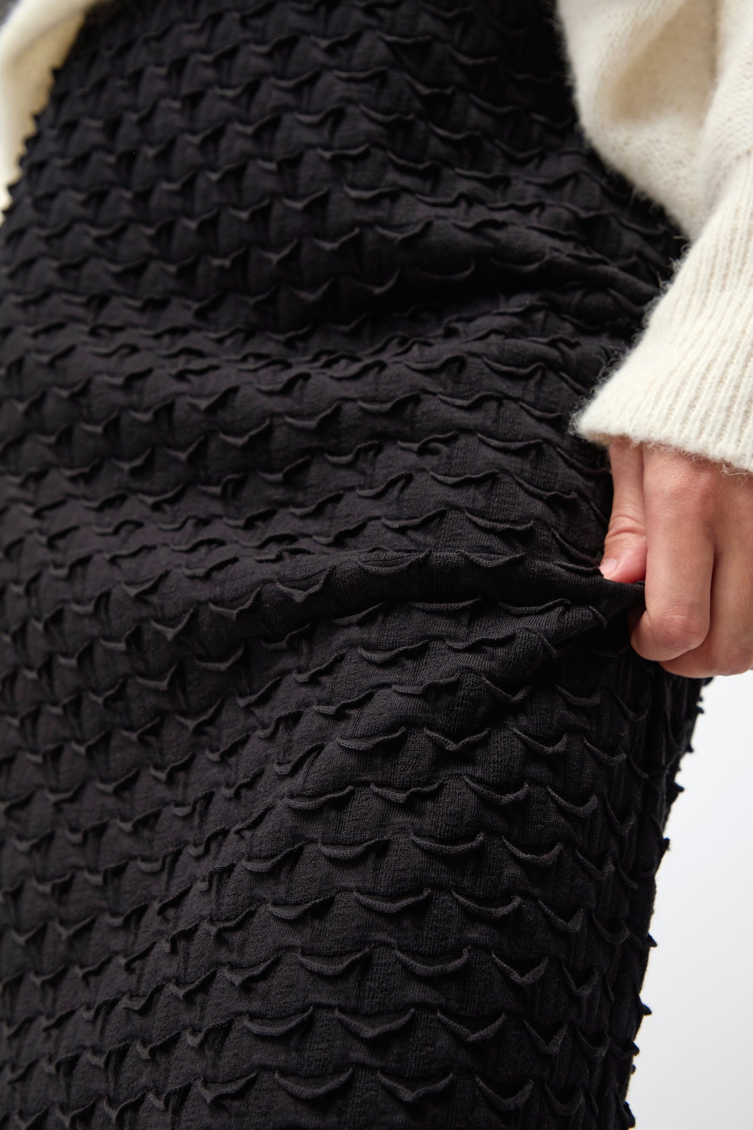 Origami Jersey Black Tube Skirt