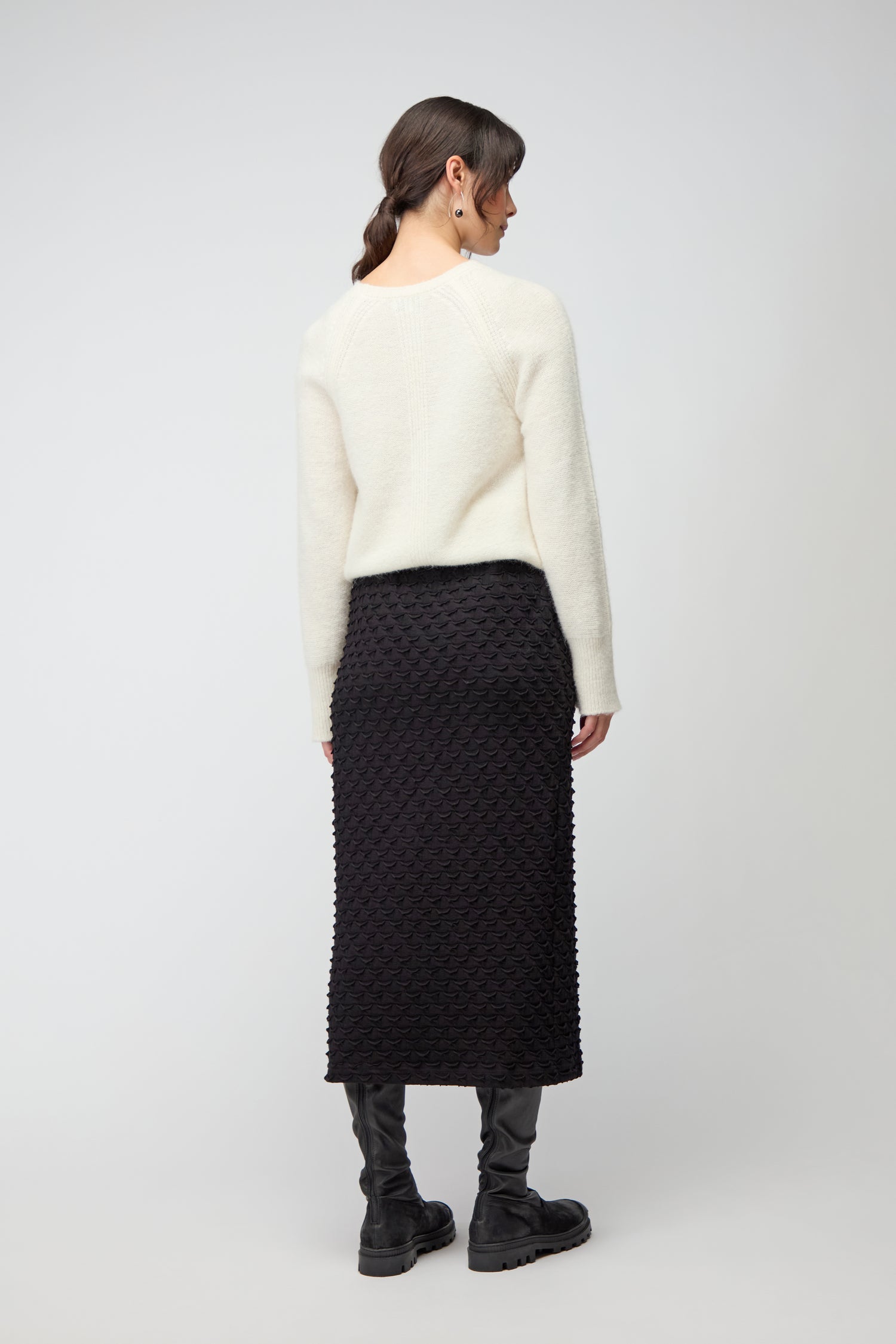 Origami Jersey Black Tube Skirt