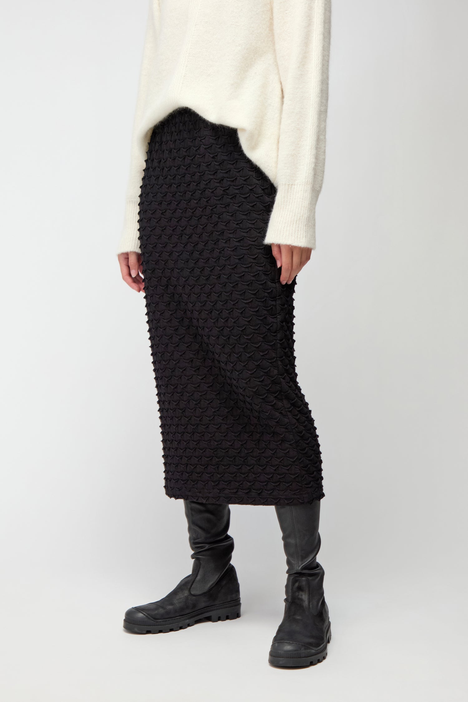 Origami Jersey Black Tube Skirt