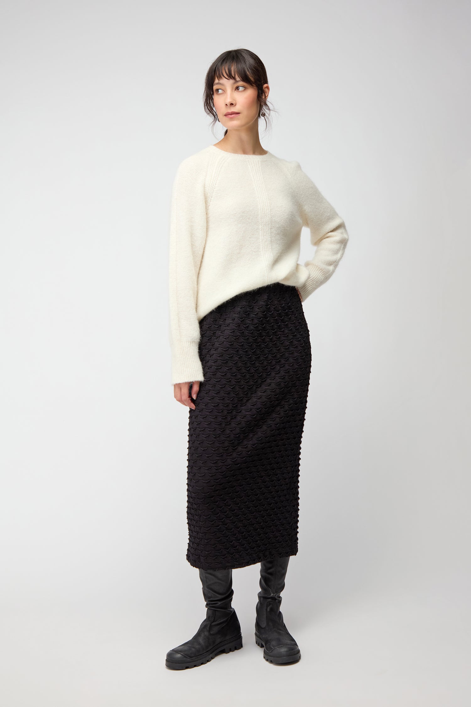 Origami Jersey Black Tube Skirt