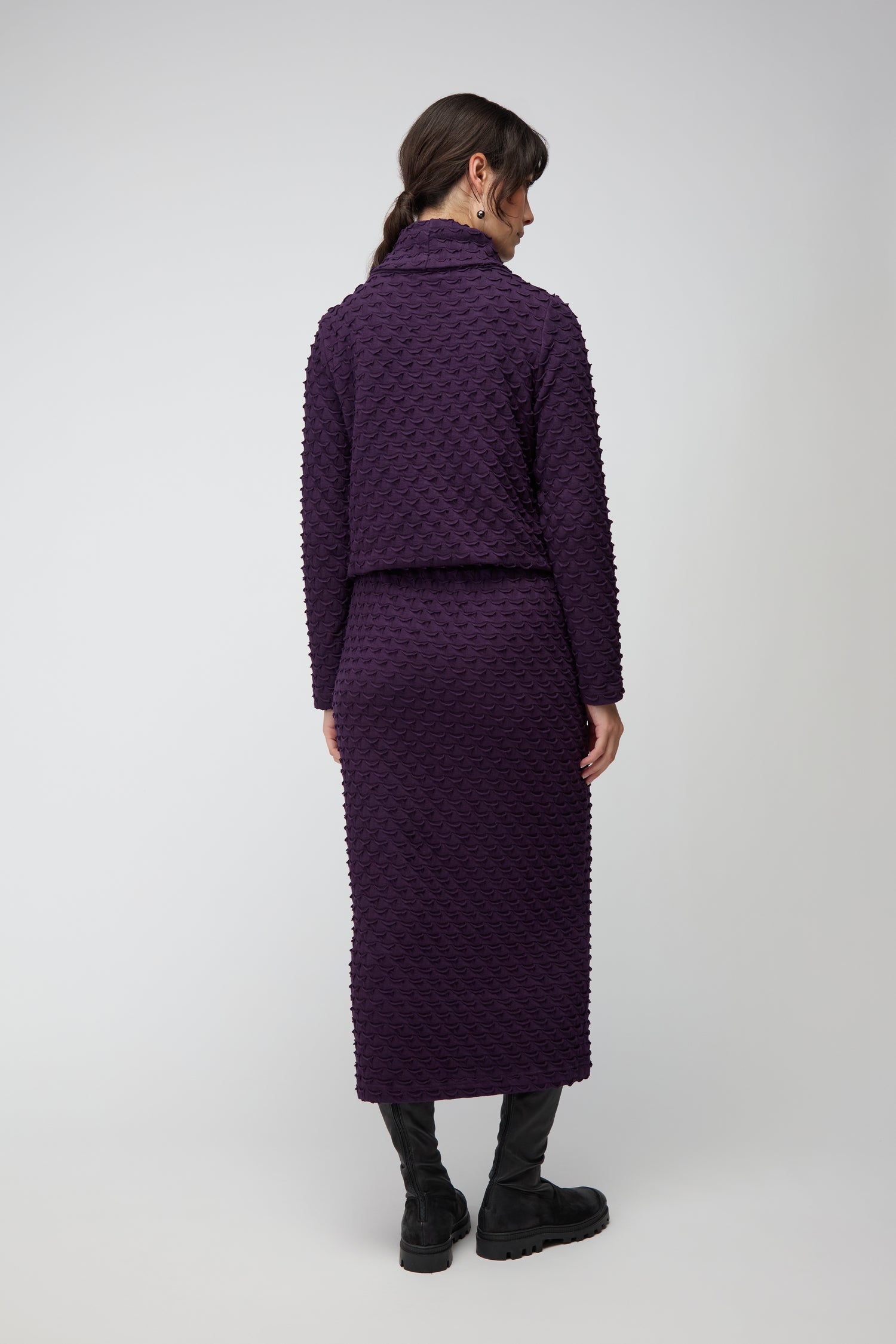 Origami Jersey Damson Tube Skirt