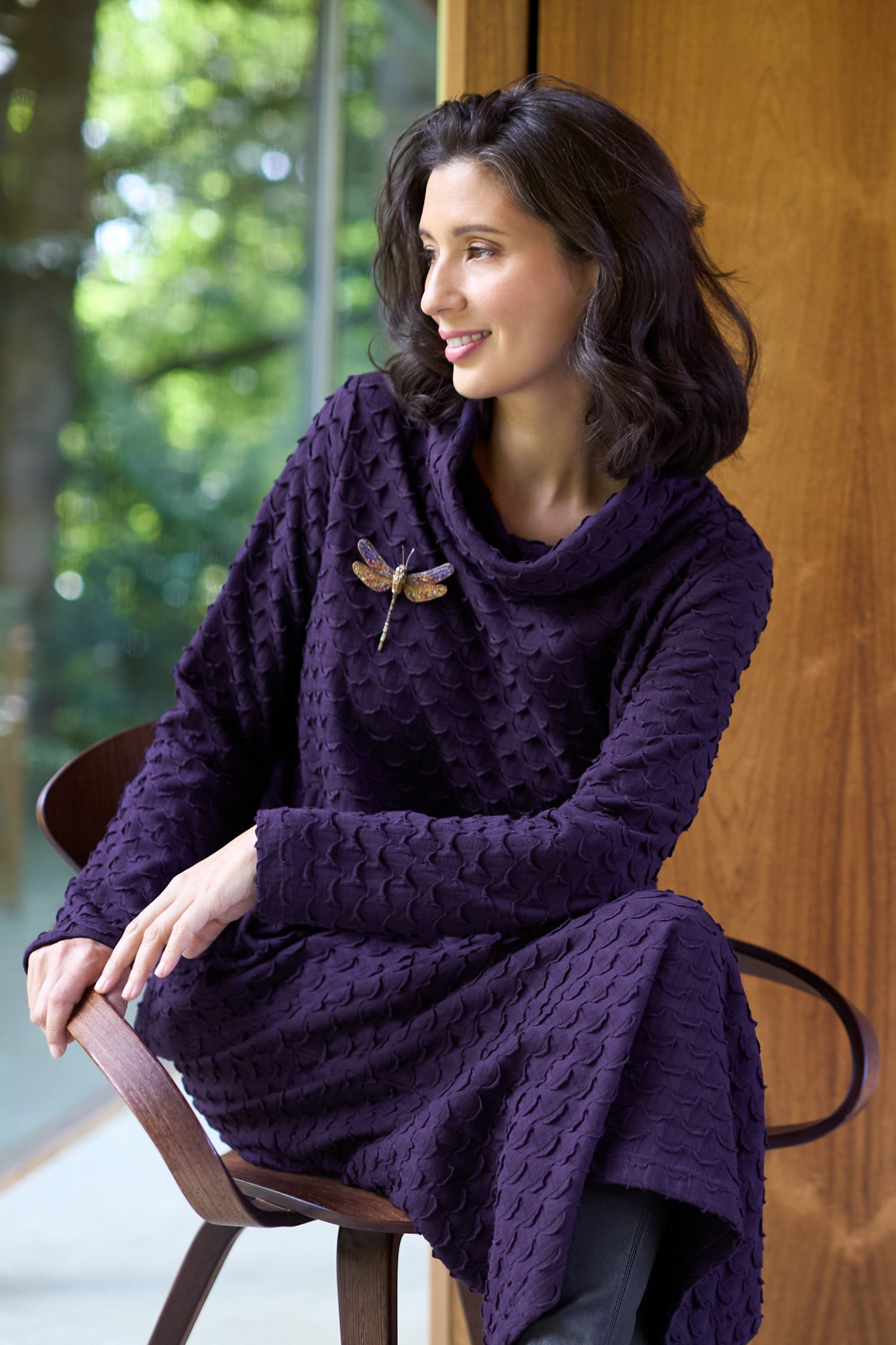 Origami Jersey Damson Tube Skirt