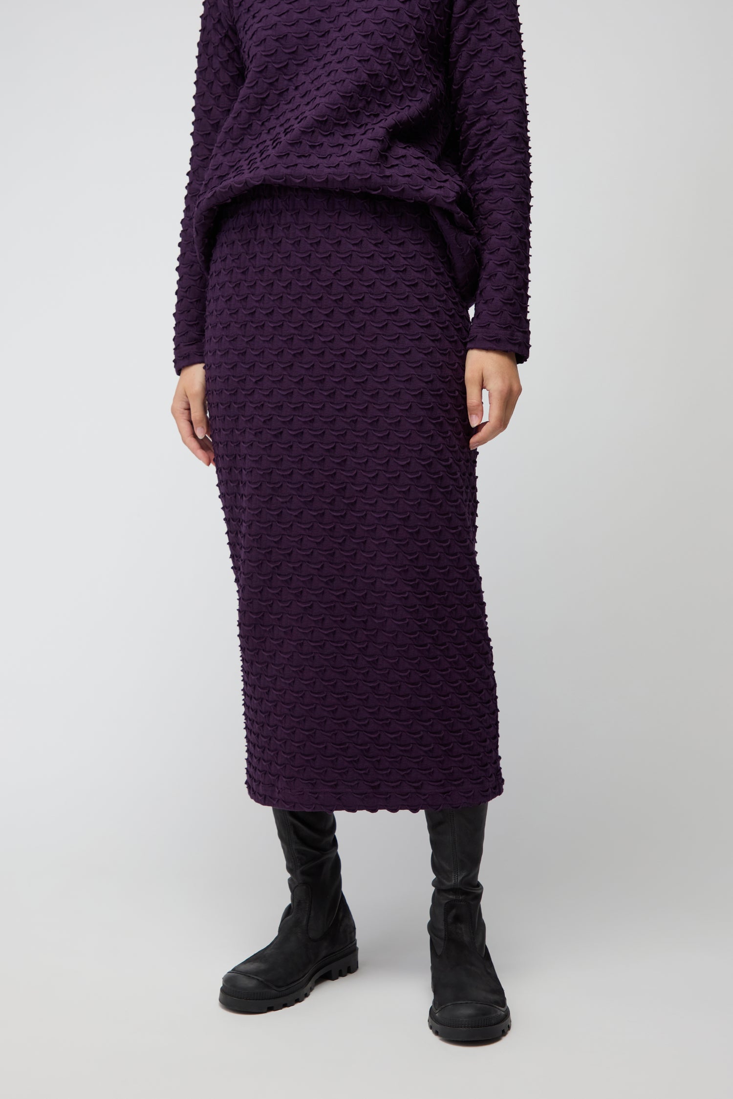 Origami Jersey Damson Tube Skirt