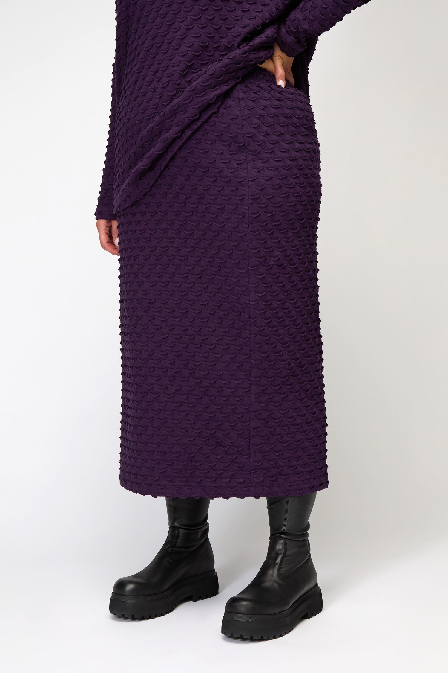 Origami Jersey Damson Tube Skirt
