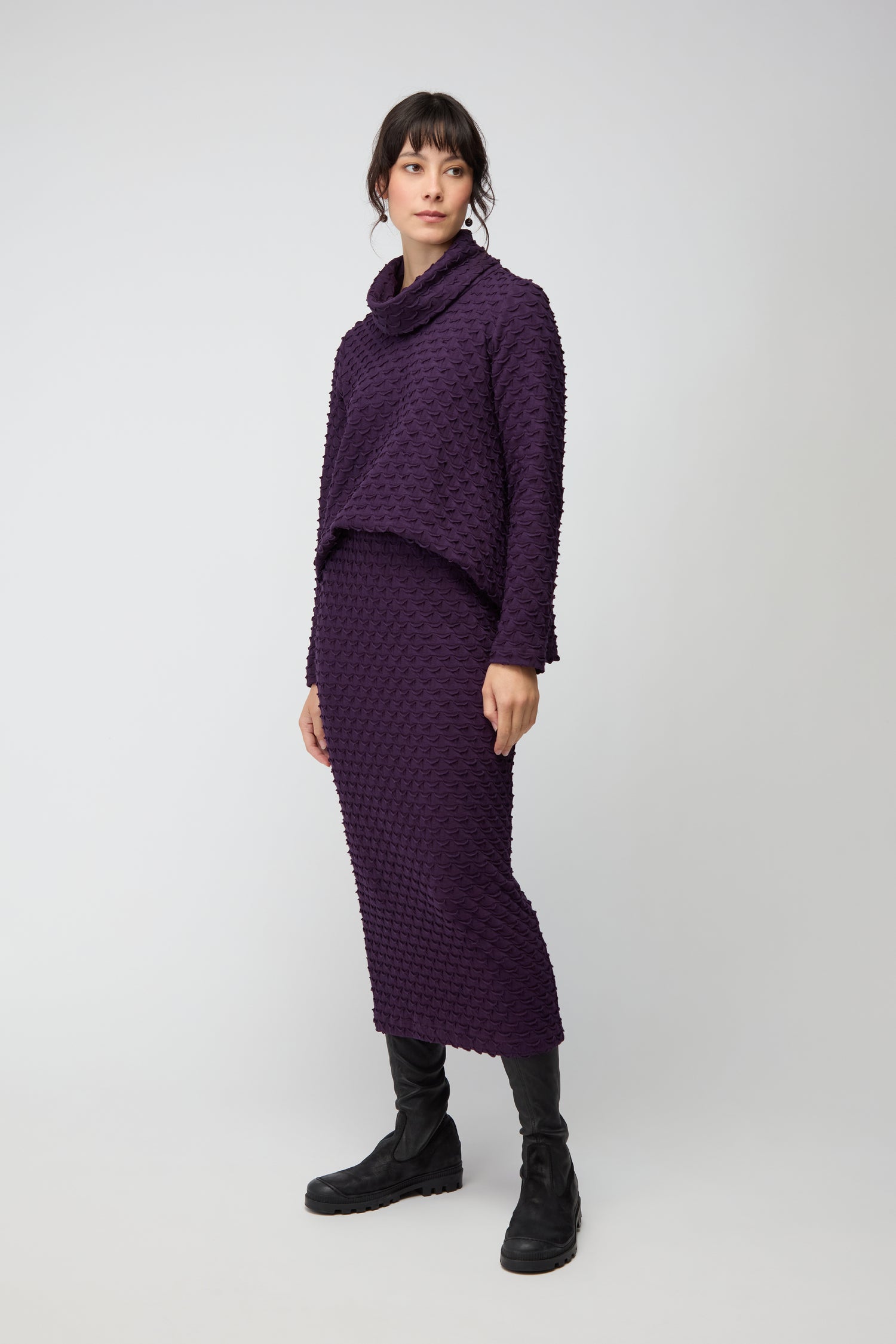 Origami Jersey Cowl Neck Top