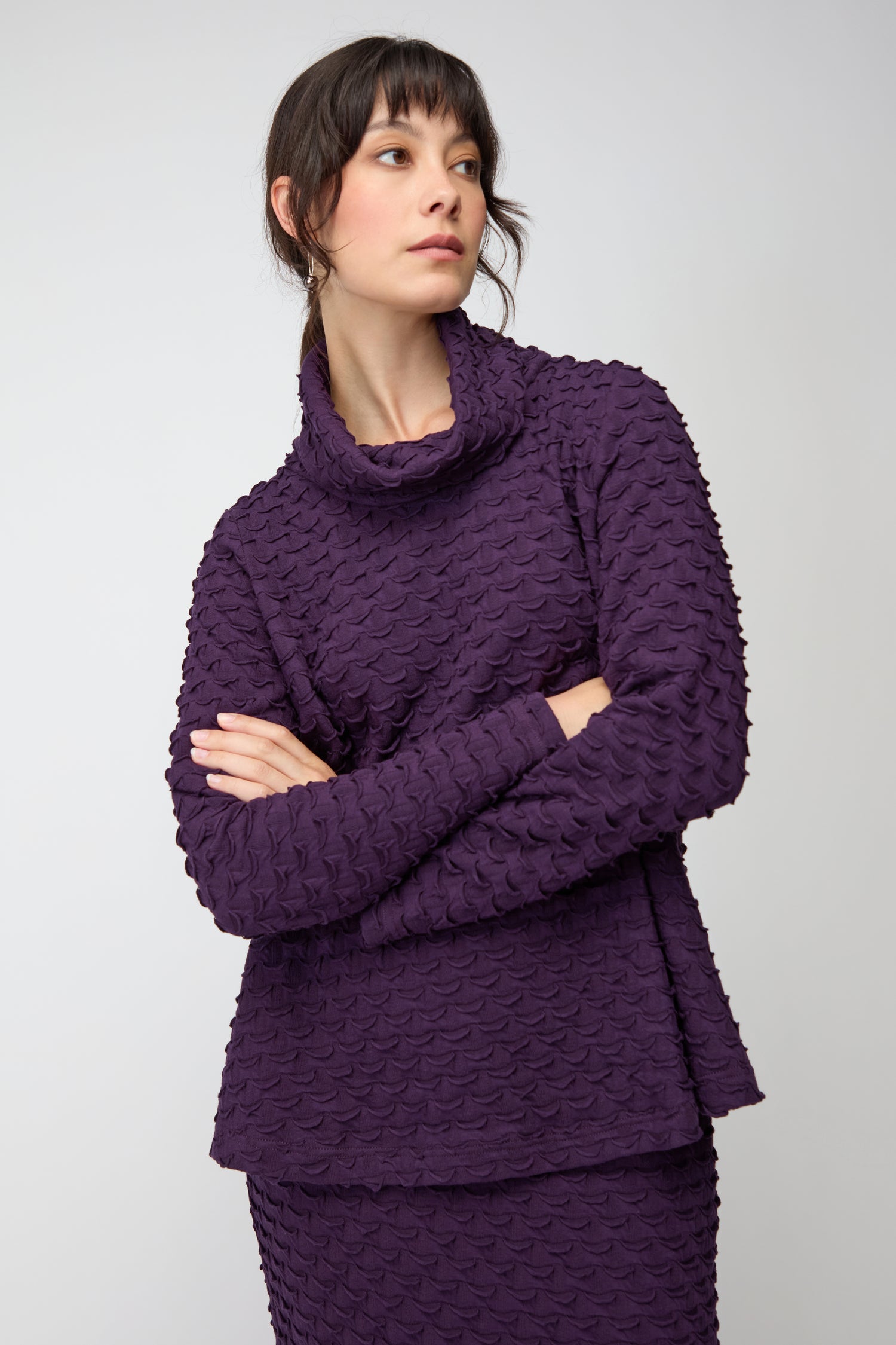 Origami Jersey Cowl Neck Top