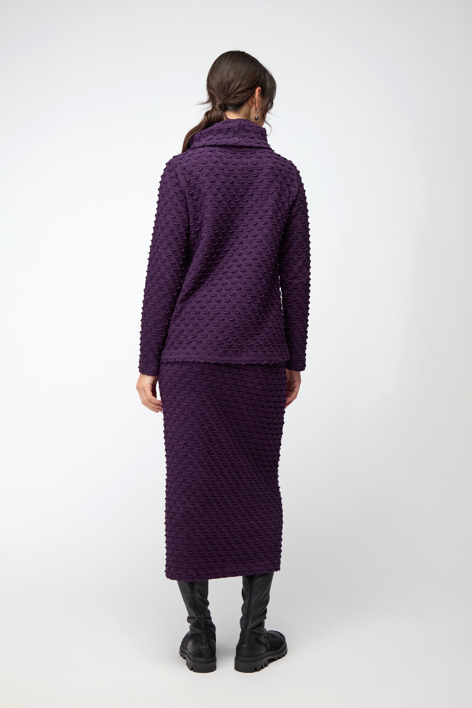 Origami Jersey Cowl Neck Top