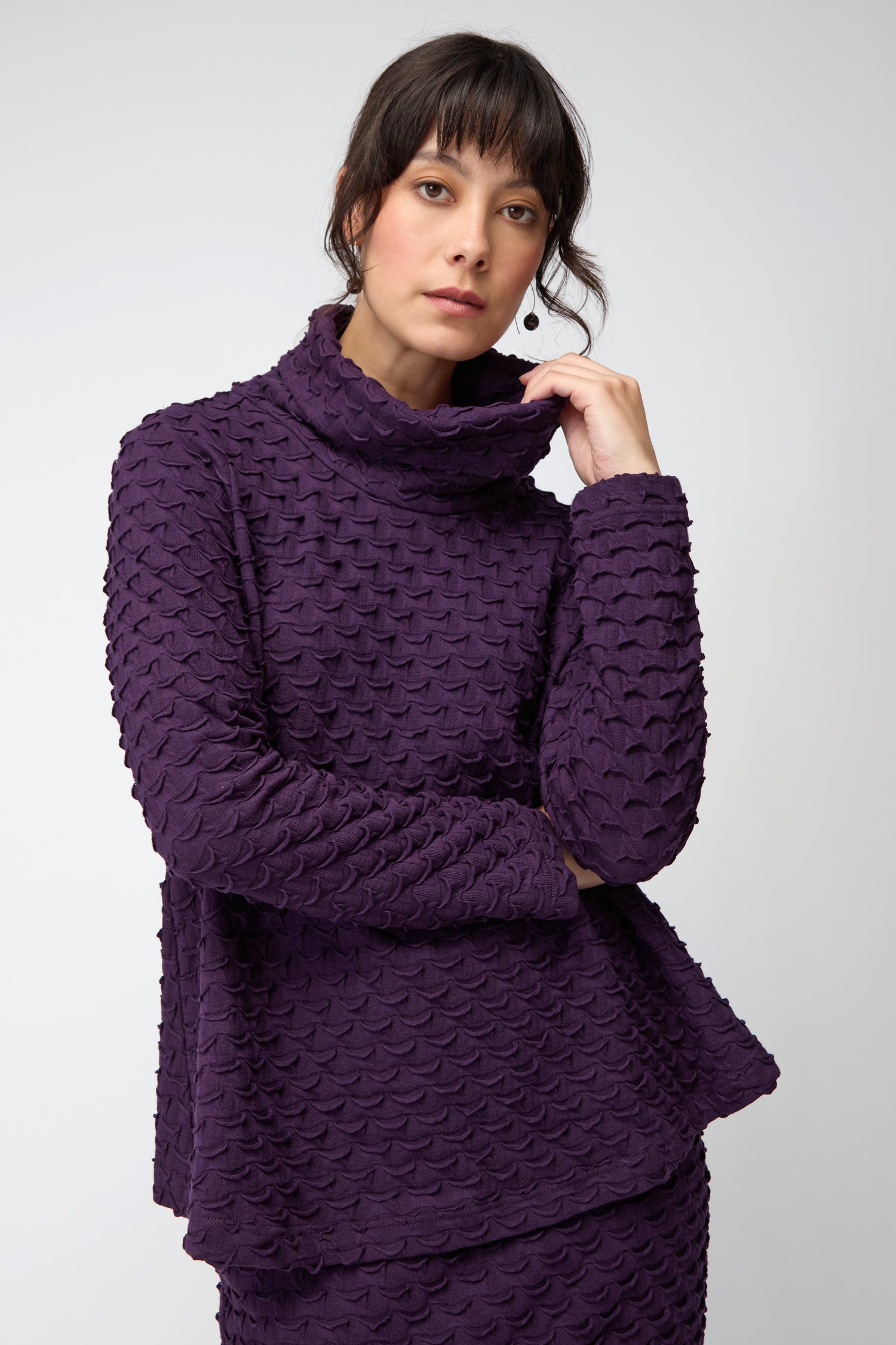 Origami Jersey Cowl Neck Top